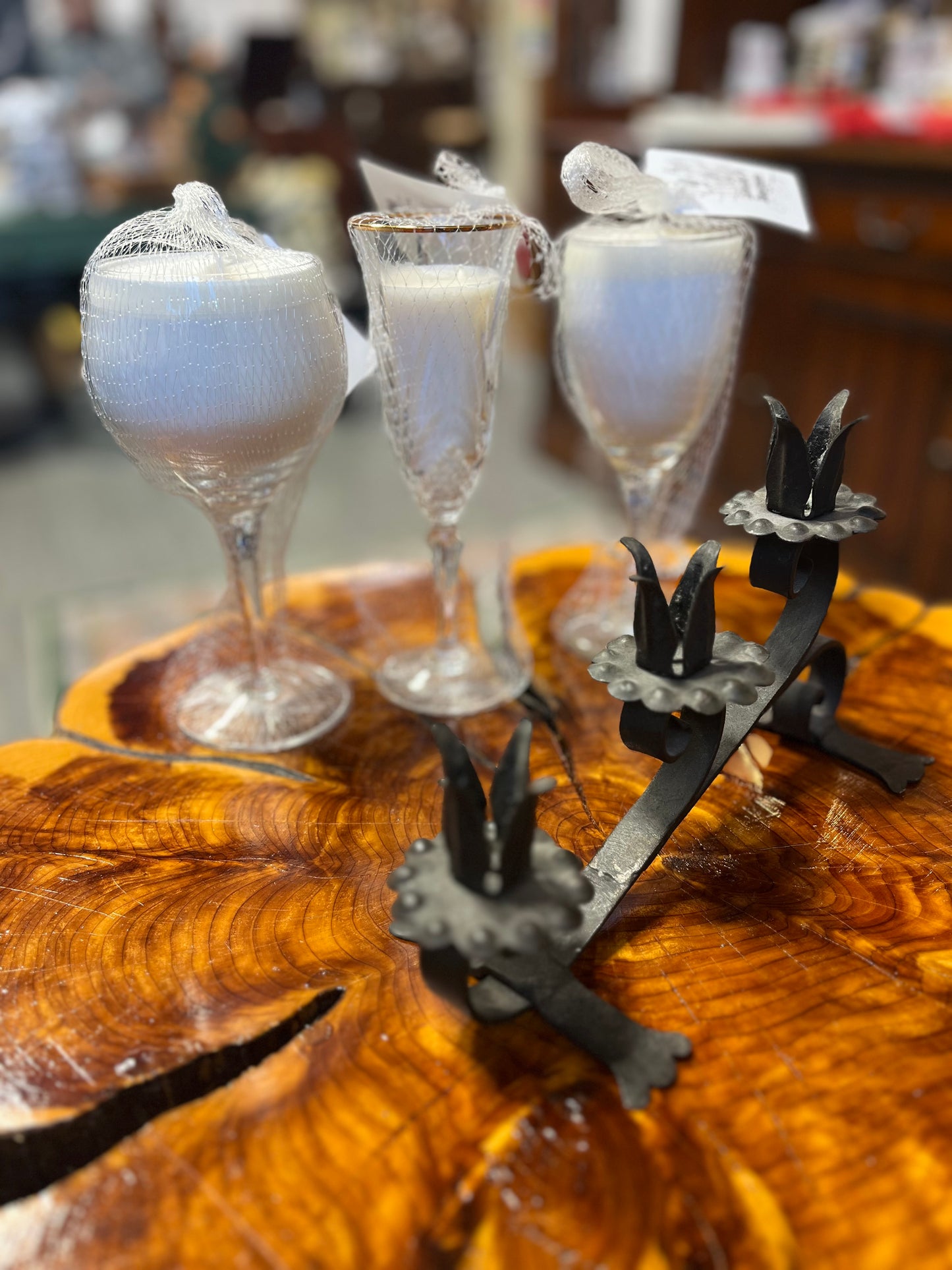 Scented Candles in Vintage Glass