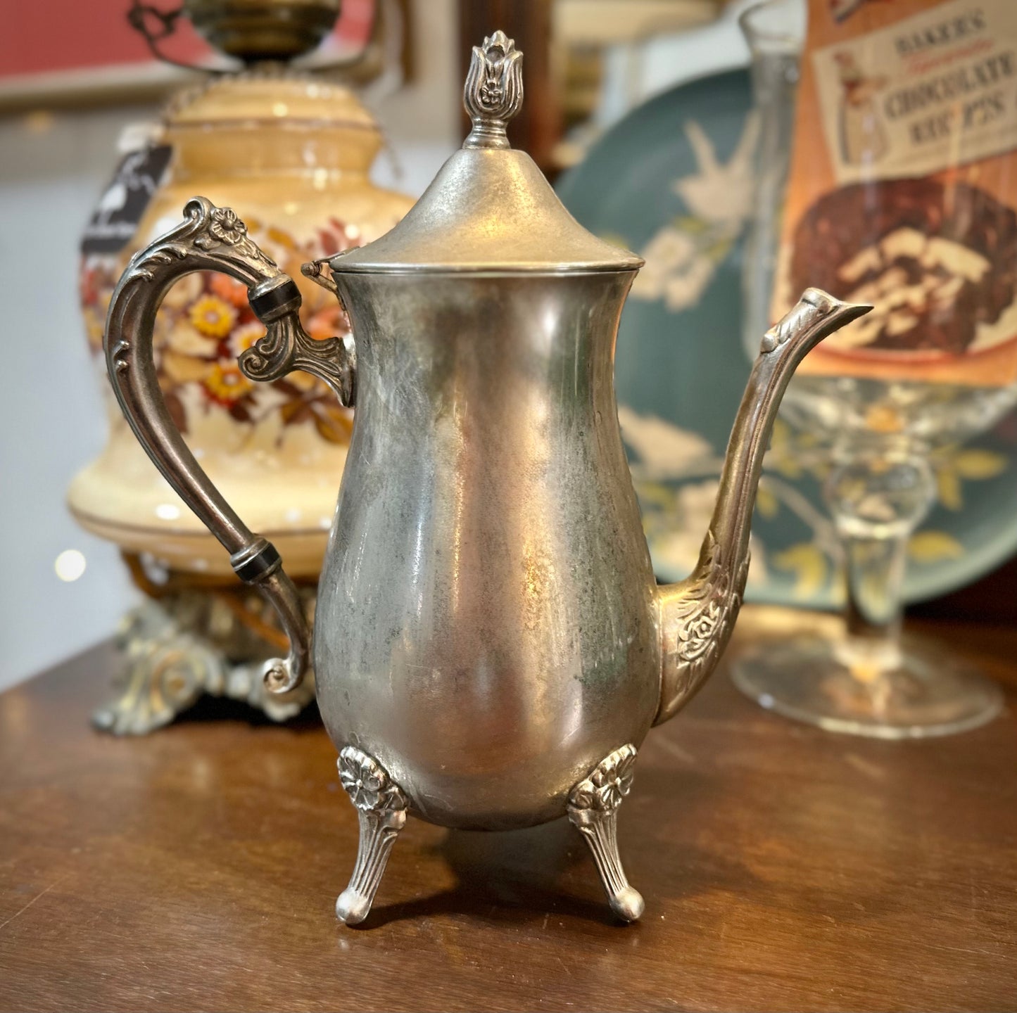 Vintage Victorian Style Silver Kettle