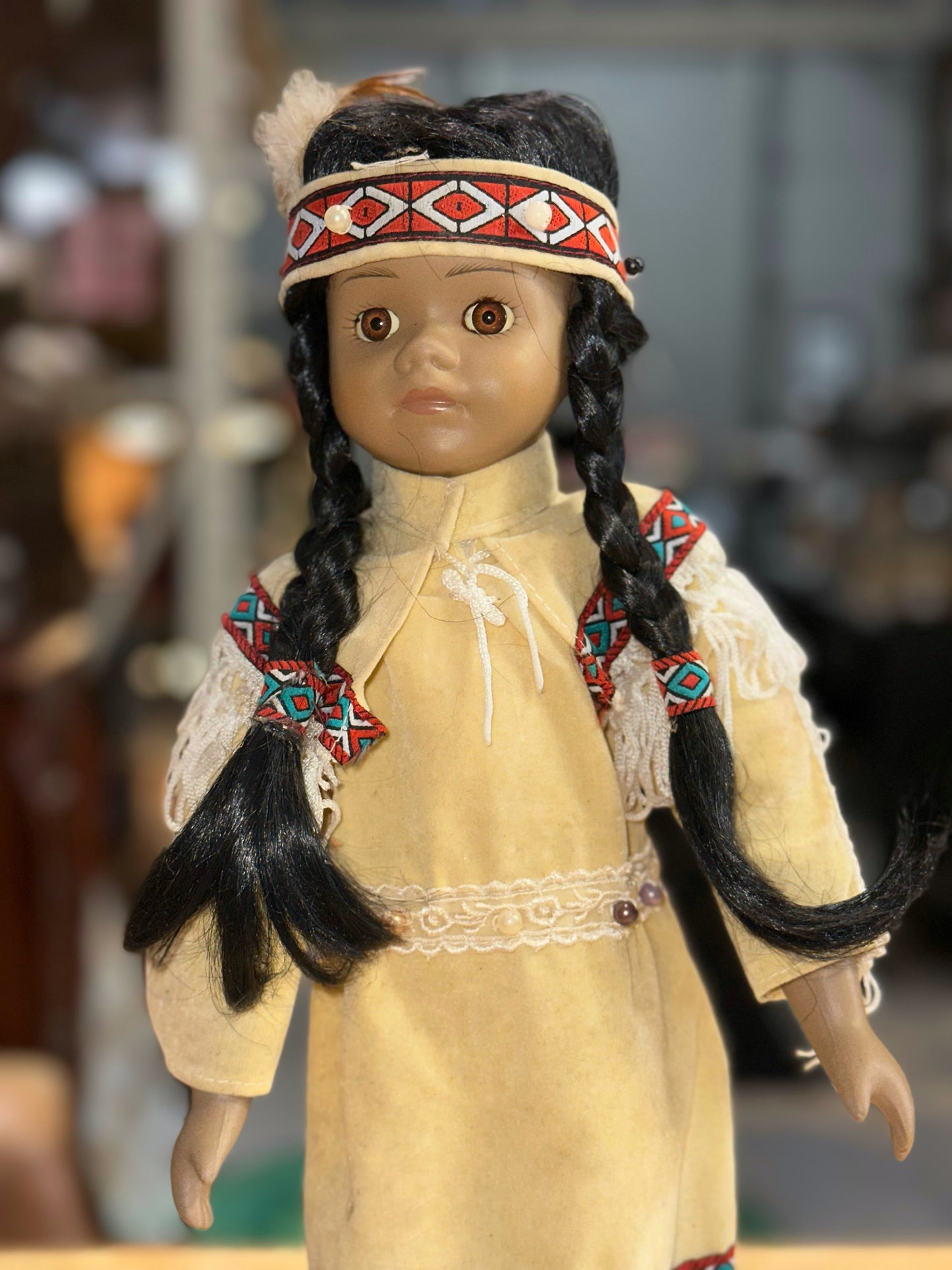 Vintage Cultural Heritage Dolls - European Folk & Native American-Inspired Pair