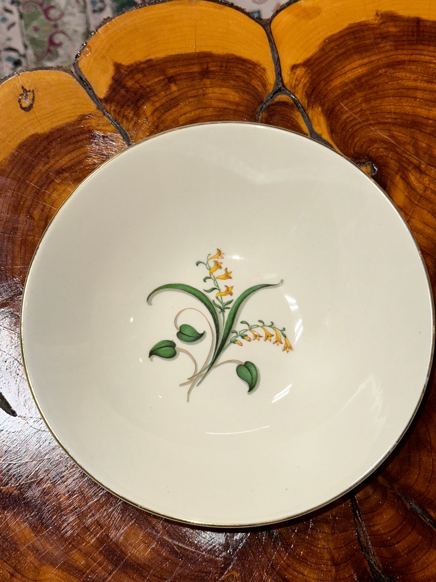 Vintage Edwin Knowles China Forsythia Floral Design Plates