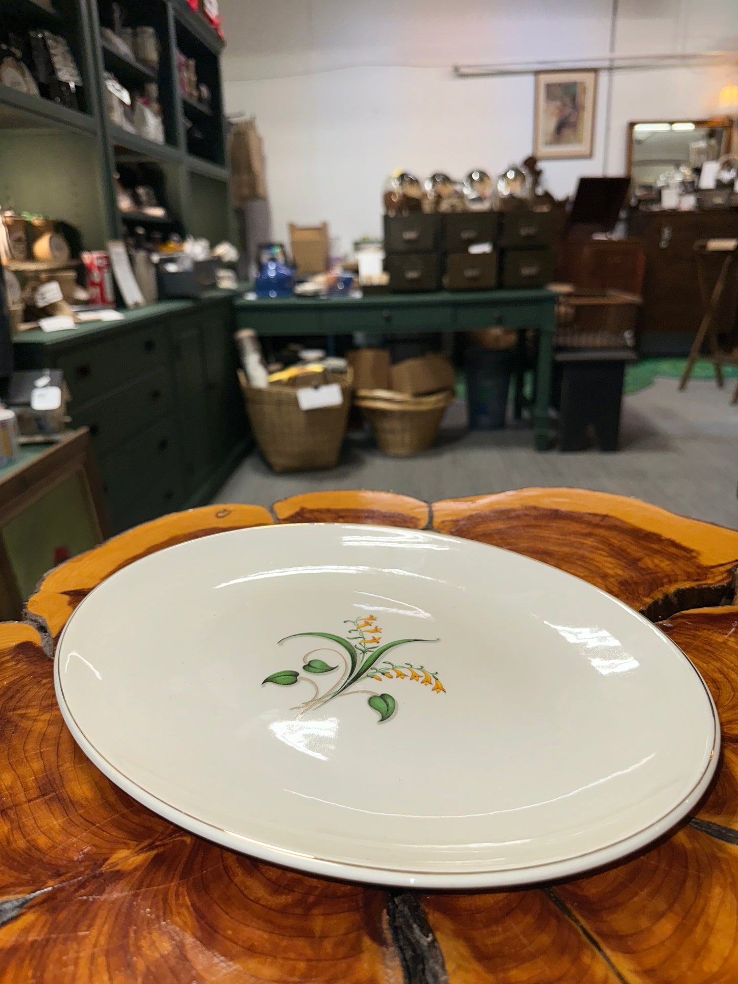 Vintage Edwin Knowles China Forsythia Floral Design Plates