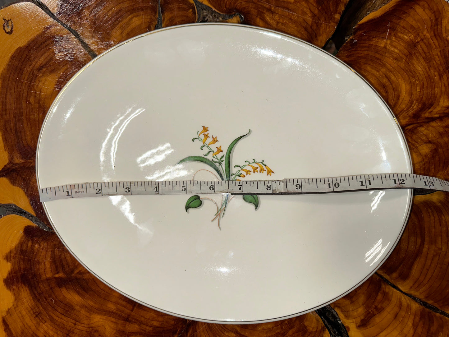 Vintage Edwin Knowles China Forsythia Floral Design Plates