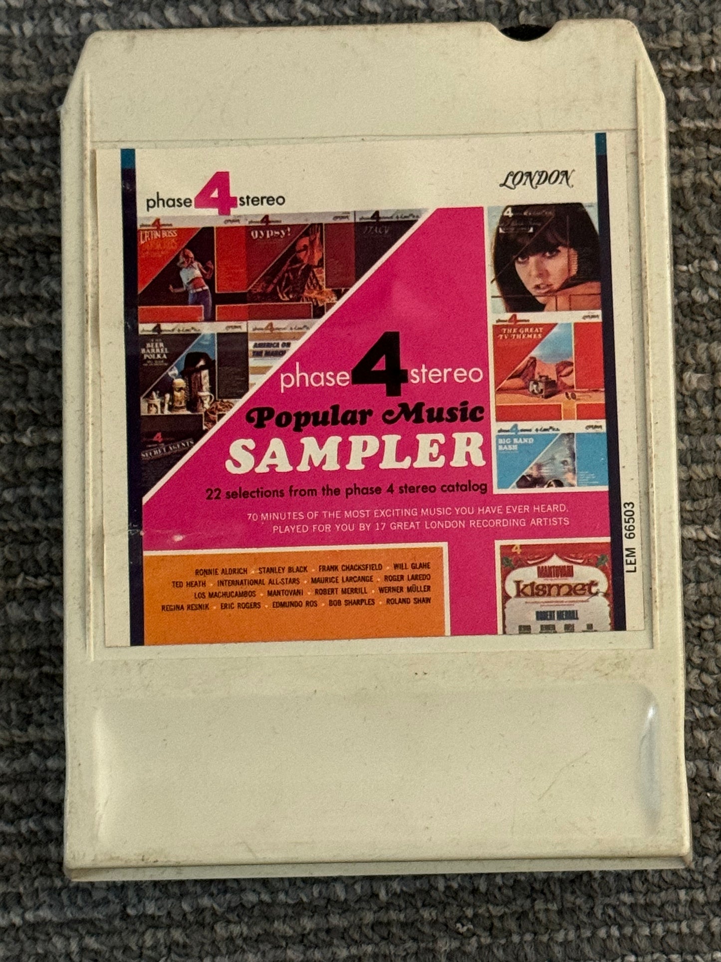 Retro Suitcase with a vintage collection of 8-track tapes