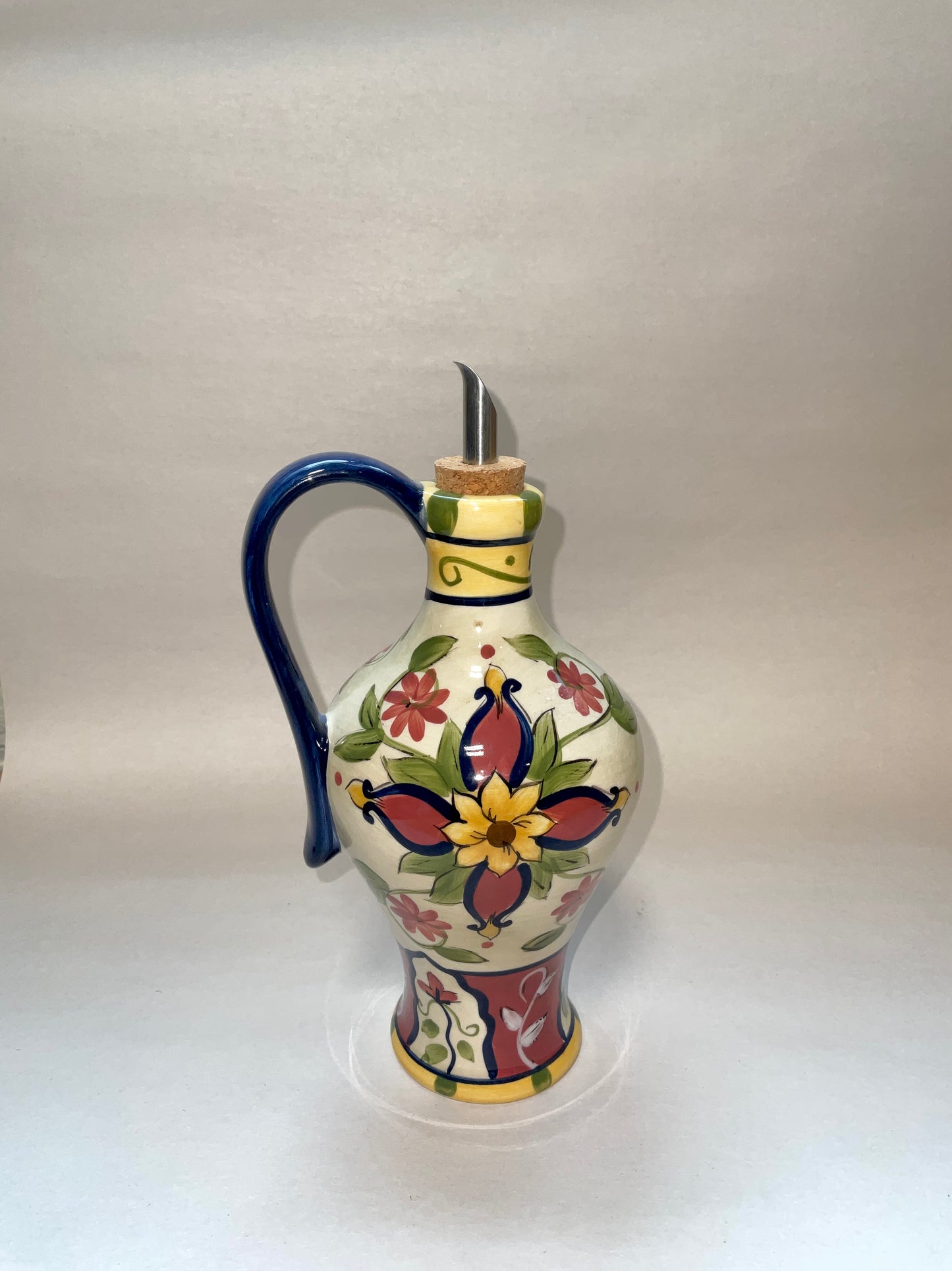 Vallarta Pier 1 Hand Painted Earthenware Oil Cruet Set