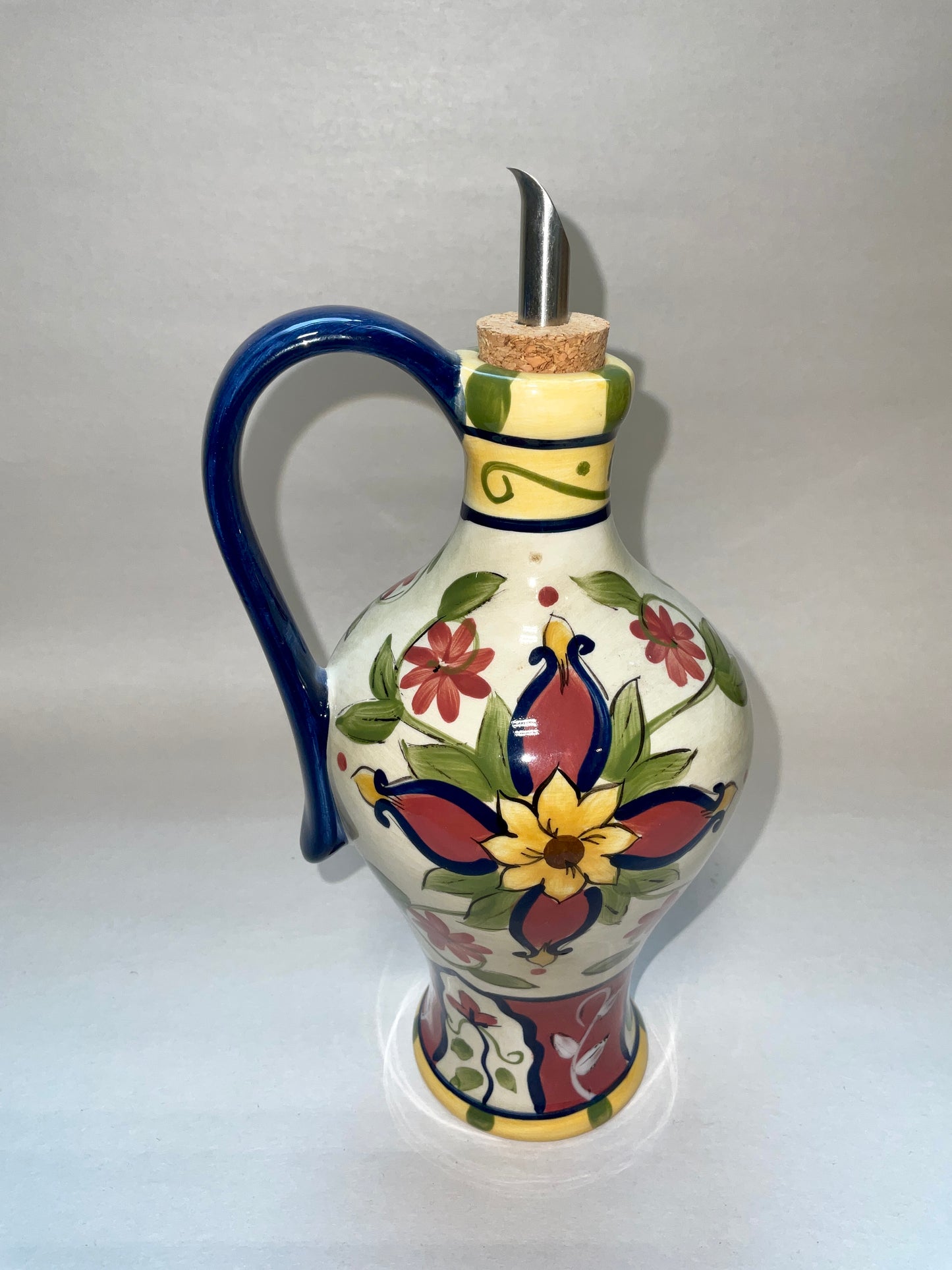 Vallarta Pier 1 Hand Painted Earthenware Oil Cruet Set