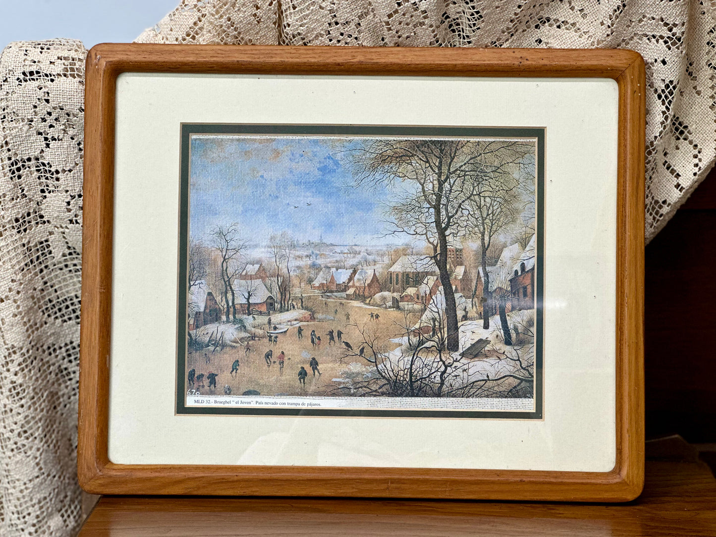 Framed Vintage Reproduction of "Winter Landscape with a Bird Trap" After Pieter Brueghel the Younger