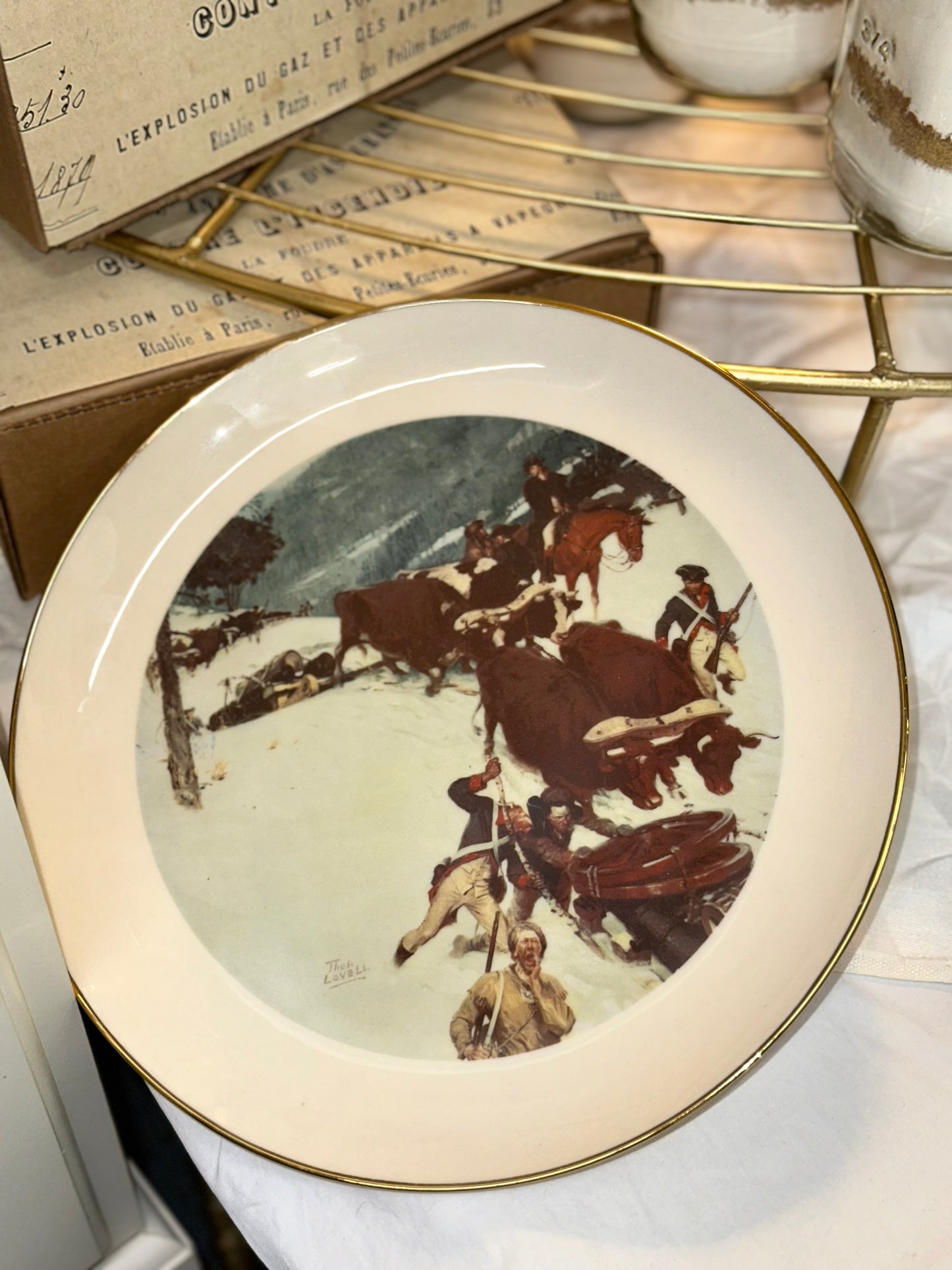 Vintage Collector Plate – “Revolutionary Winter Scene” by Thos. Lovell