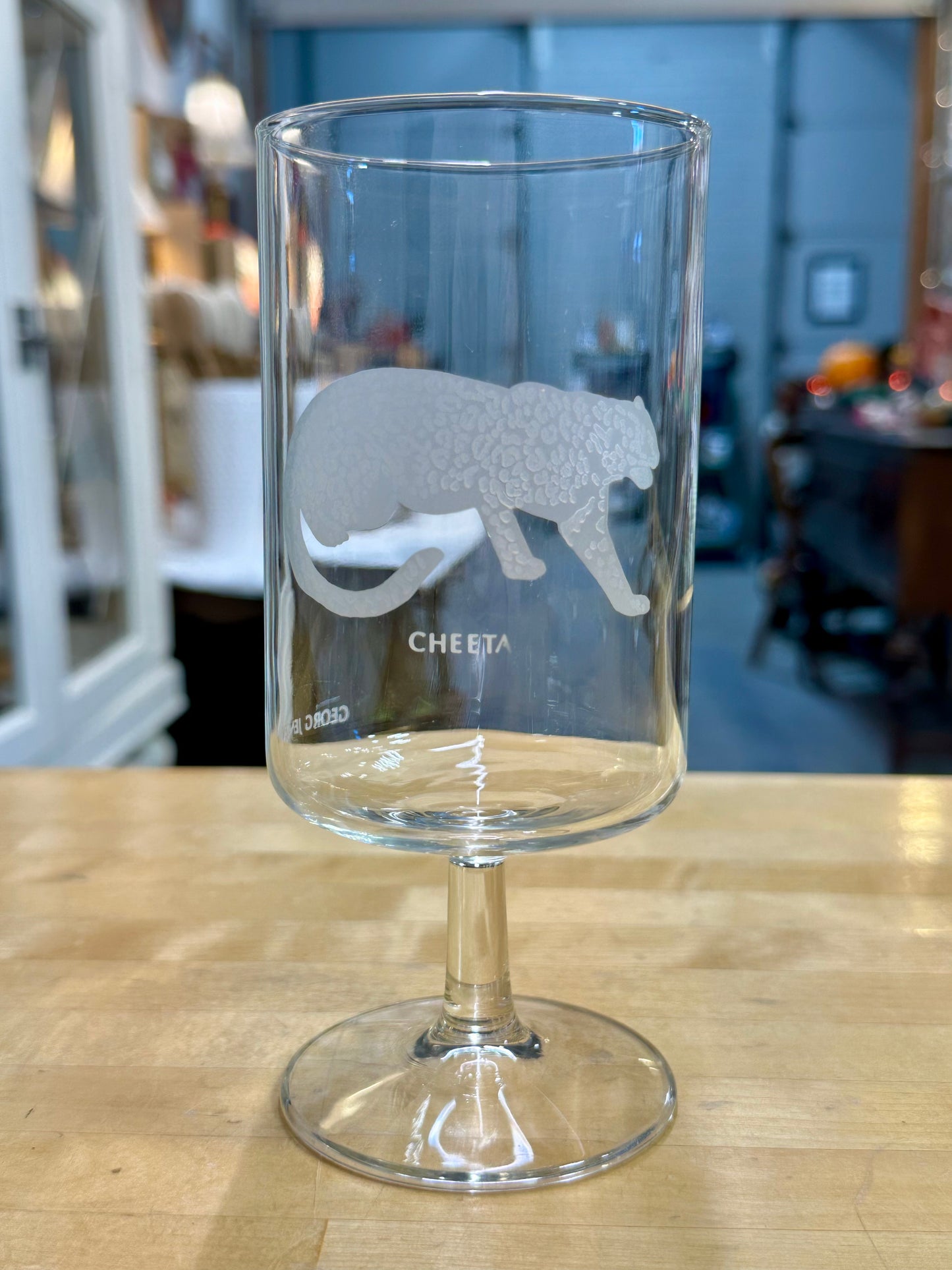 Vintage Etched Georg Jensen Wildlife Glasses – Stemmed Drinking Glasses with Animal Designs