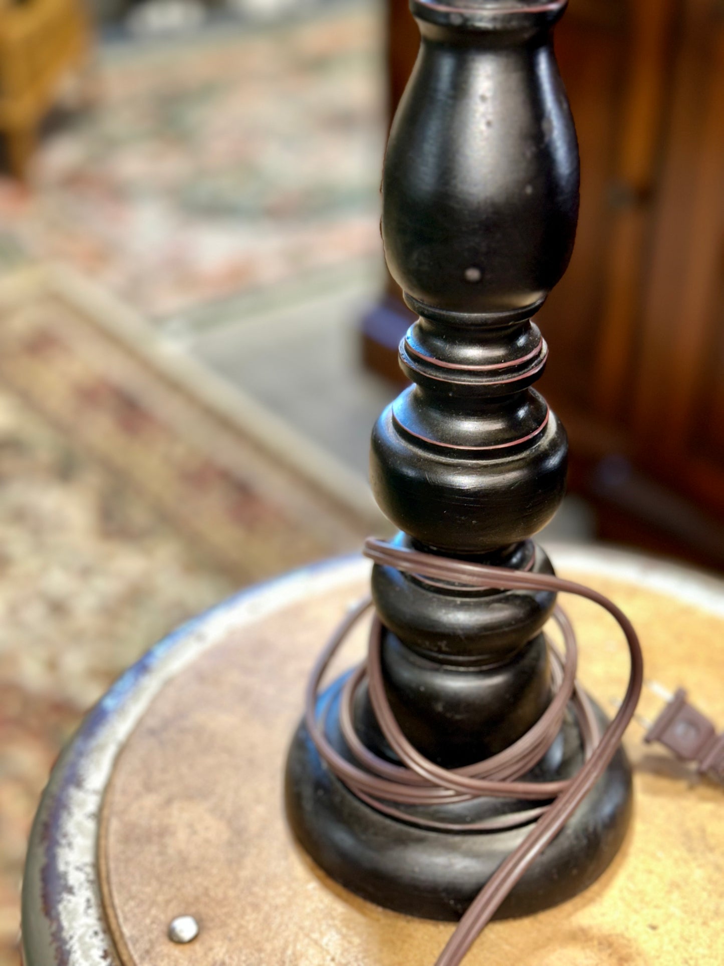 Classic Black Table Lamp with Cream Shade