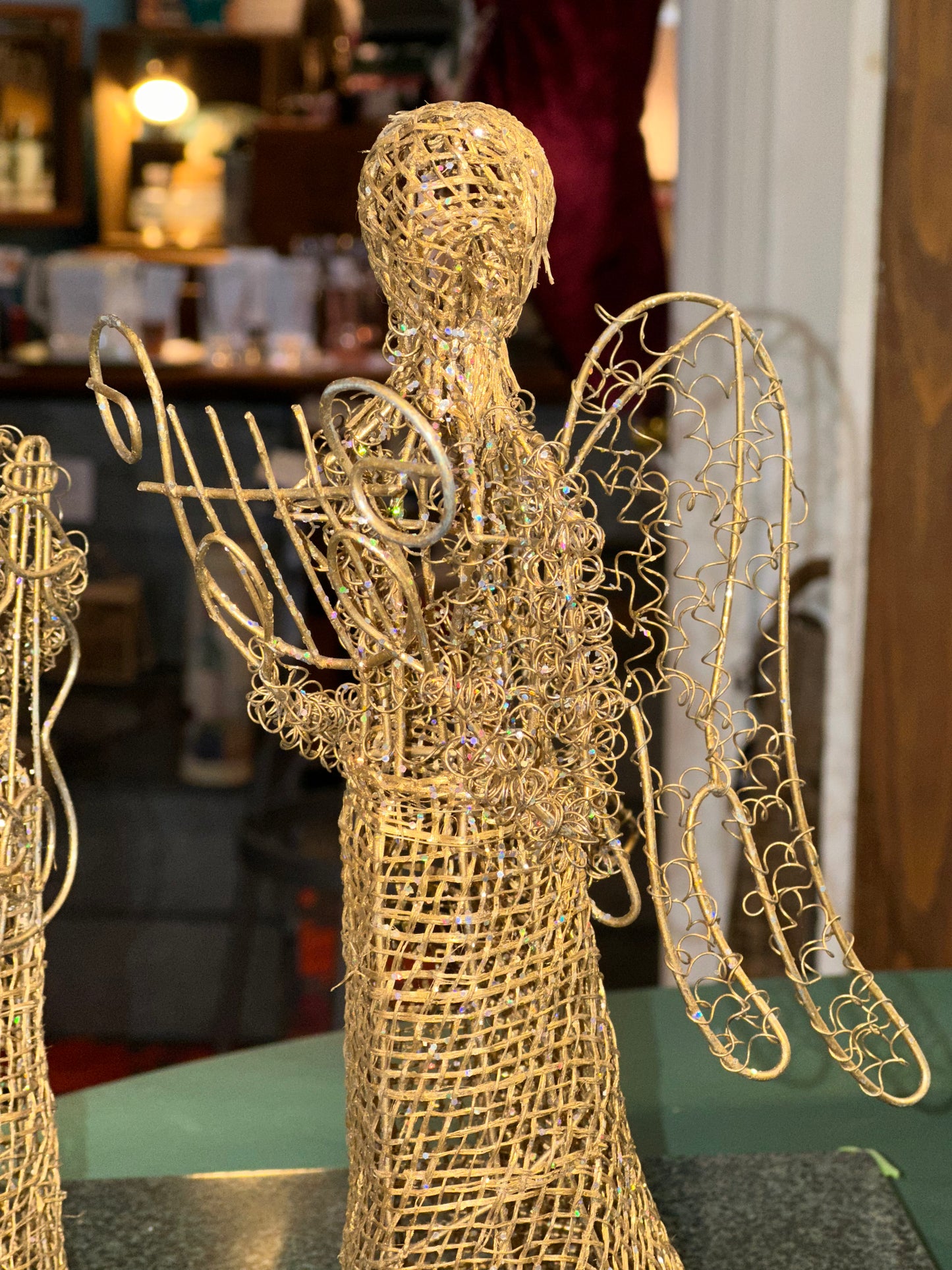 Decorative Metal Wire Angels (Set of 2)