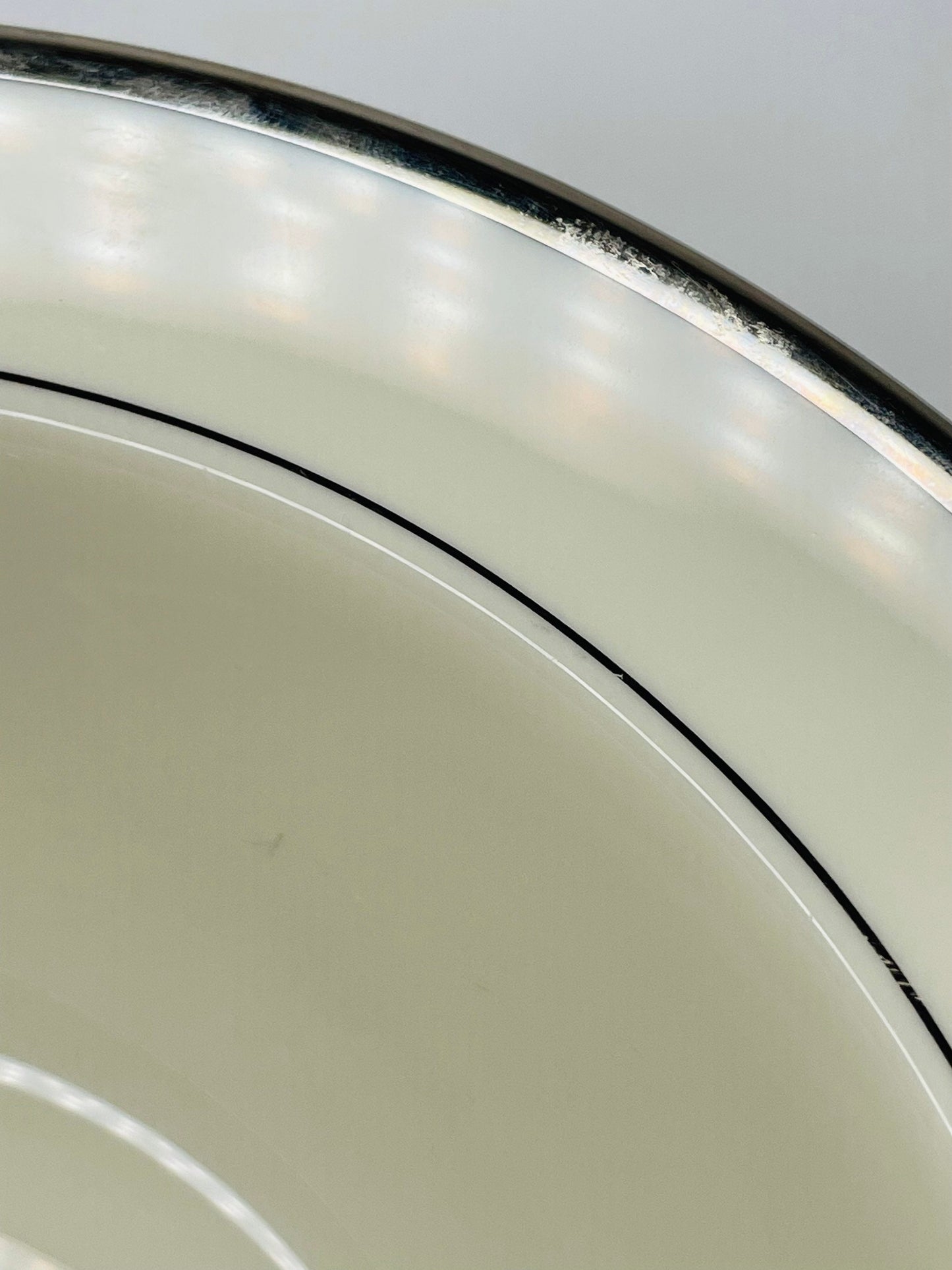 Pickard/Sheffield Hand Decorated Silver Rimmed China Bowl