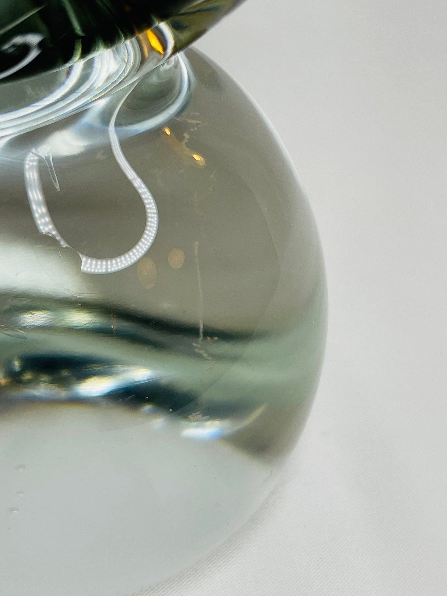 Murano Blown Glass Grey Dolphin Paperweight
