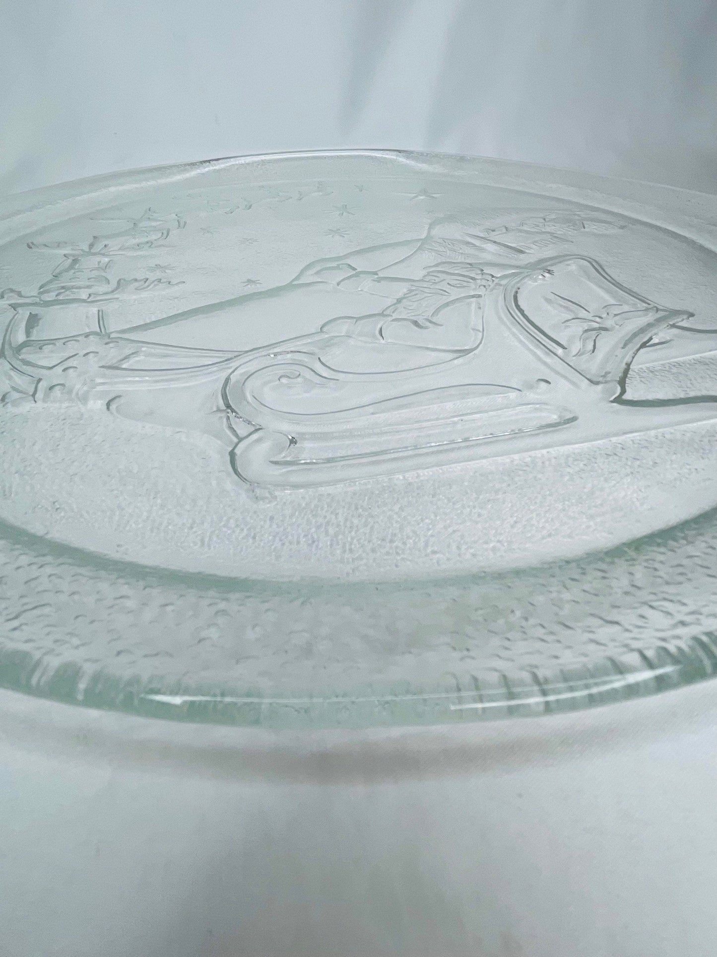 Vintage Glass Christmas-Themed Plate