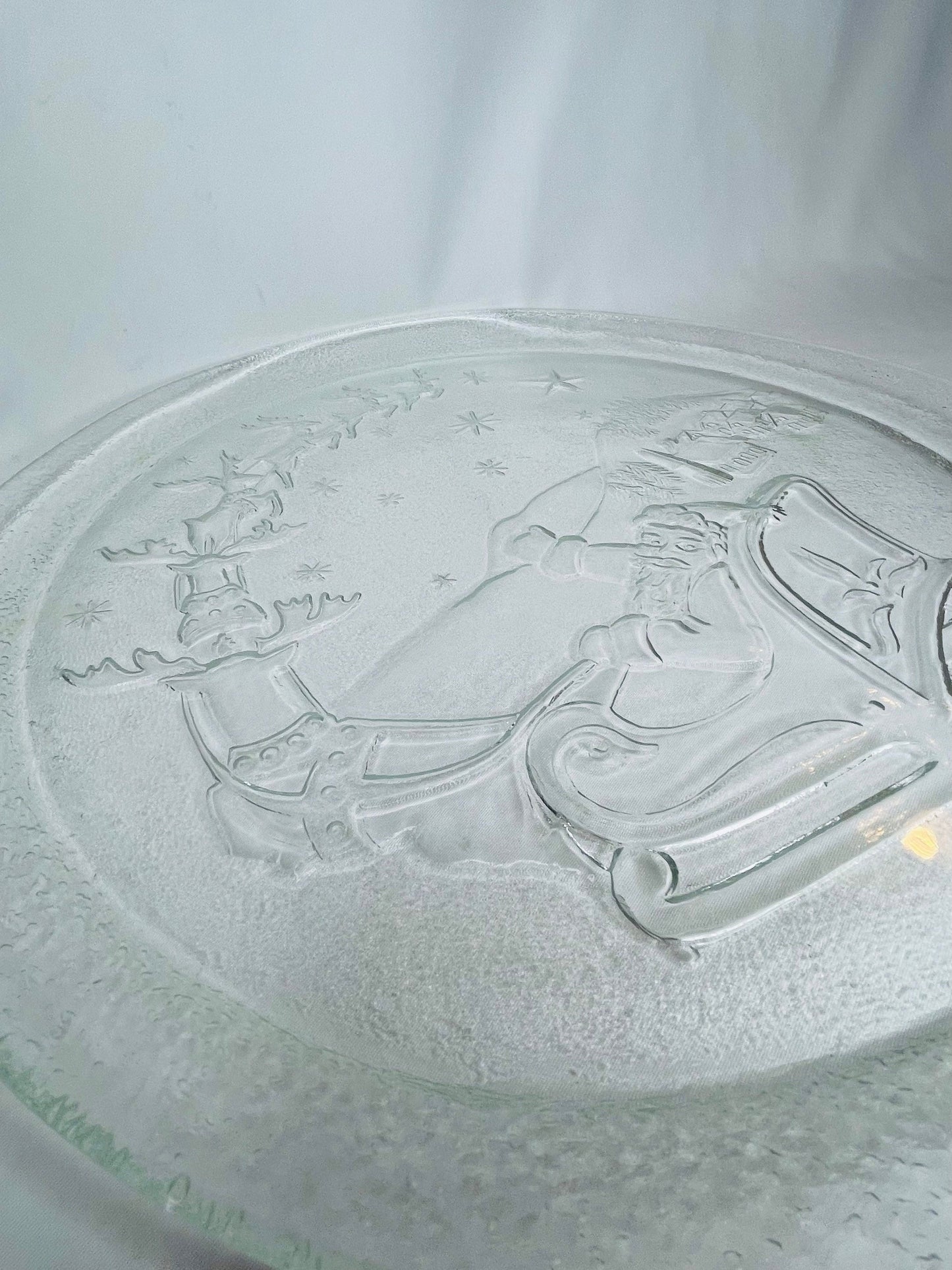Vintage Glass Christmas-Themed Plate