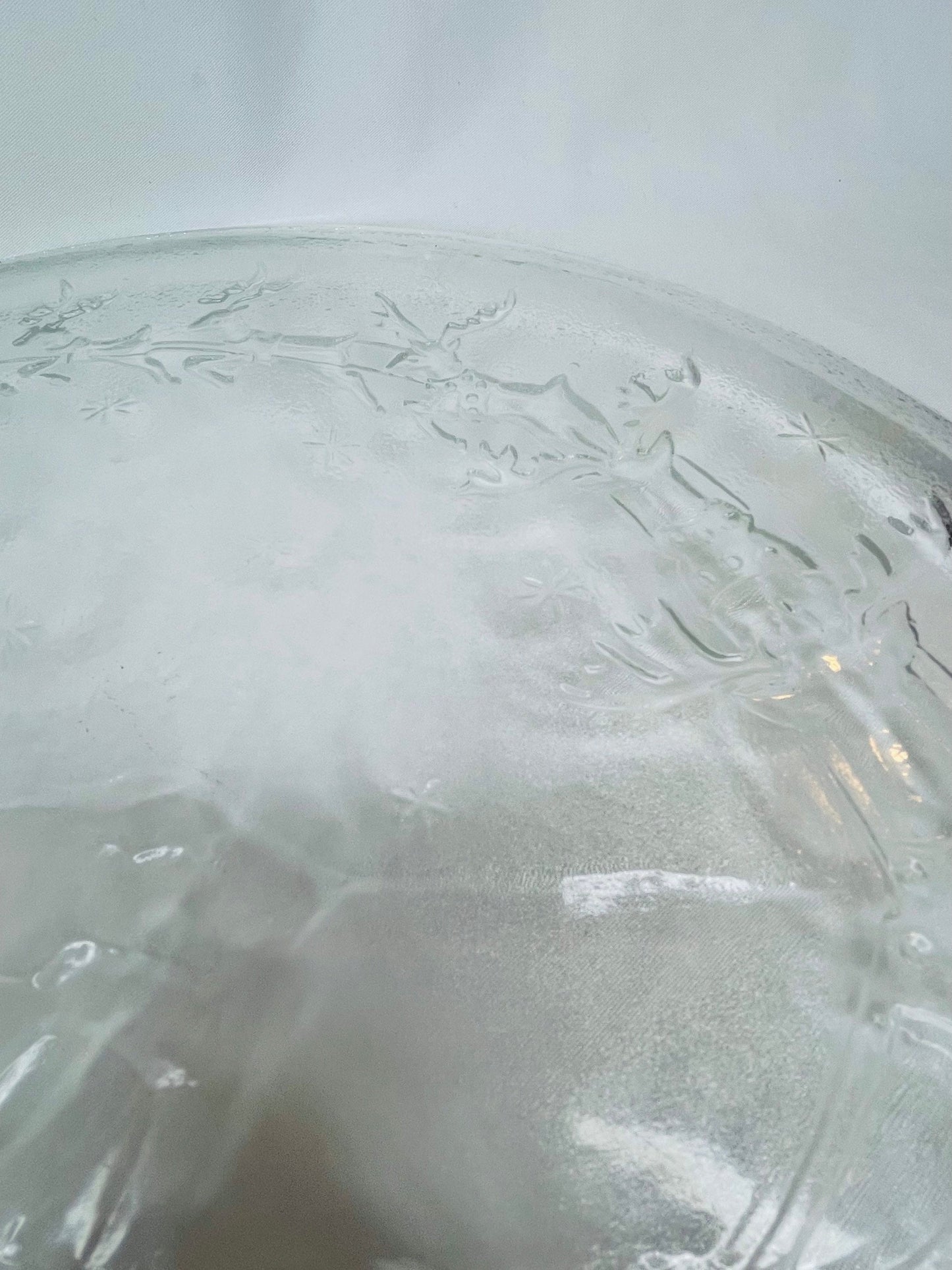 Vintage Glass Christmas-Themed Plate
