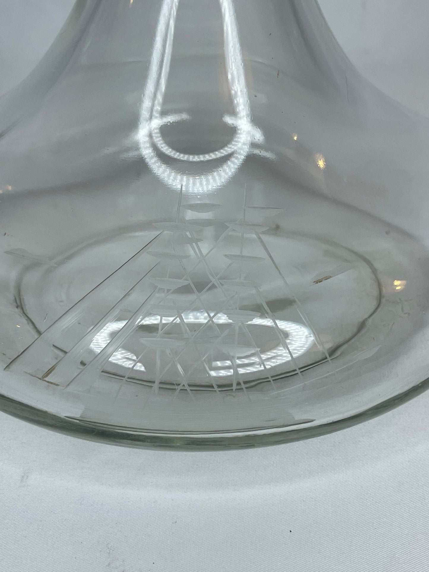 Vintage Etched Glass Nautical Decanter