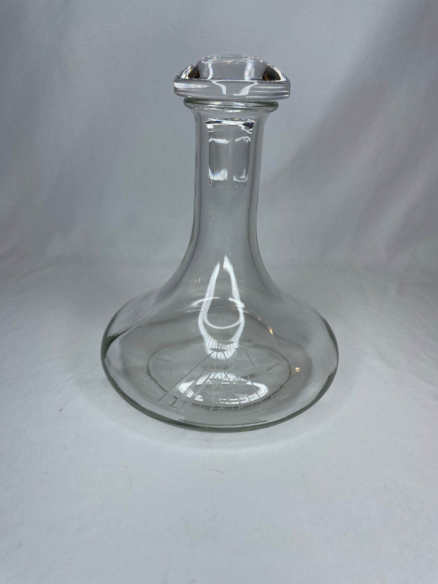 Vintage Etched Glass Nautical Decanter