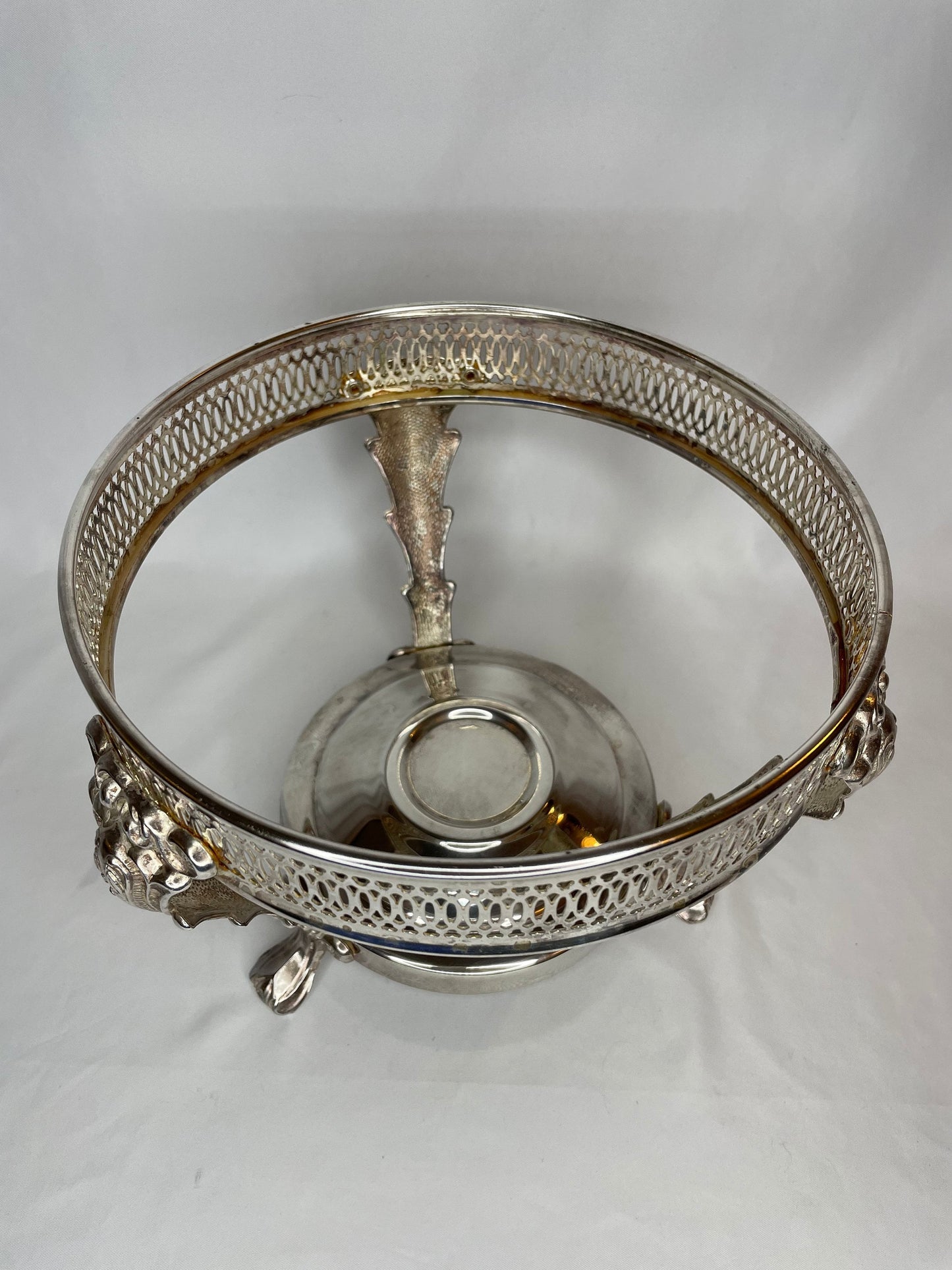 Vintage Raised Silver Serving Casserole Dish with Cover
