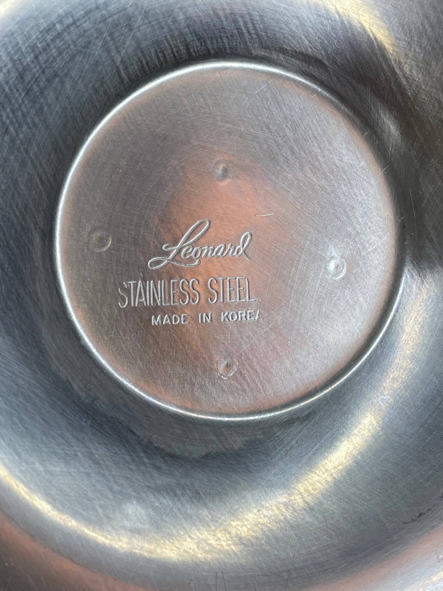 Vintage Leonard Stainless Steel Sauce/Gravy Bowl with Attached Underplate