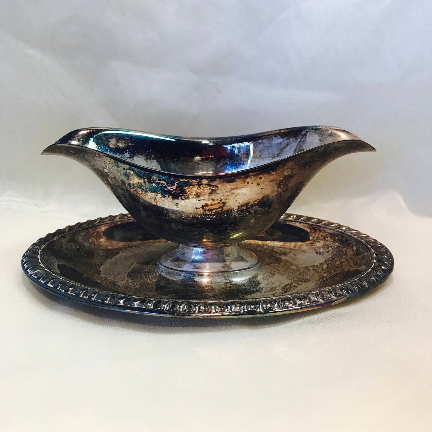 1950's silver-plated gravy boat