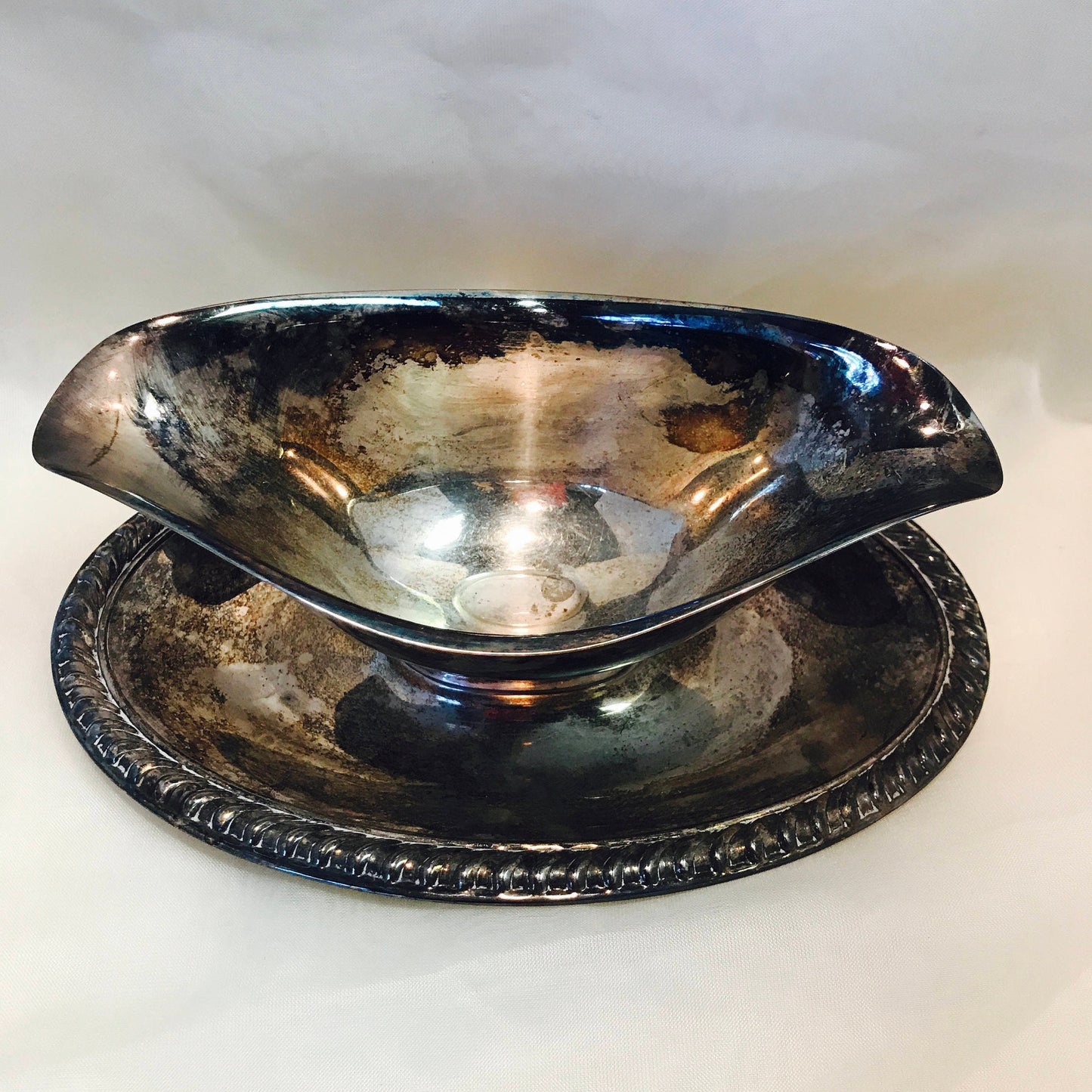 1950's silver-plated gravy boat