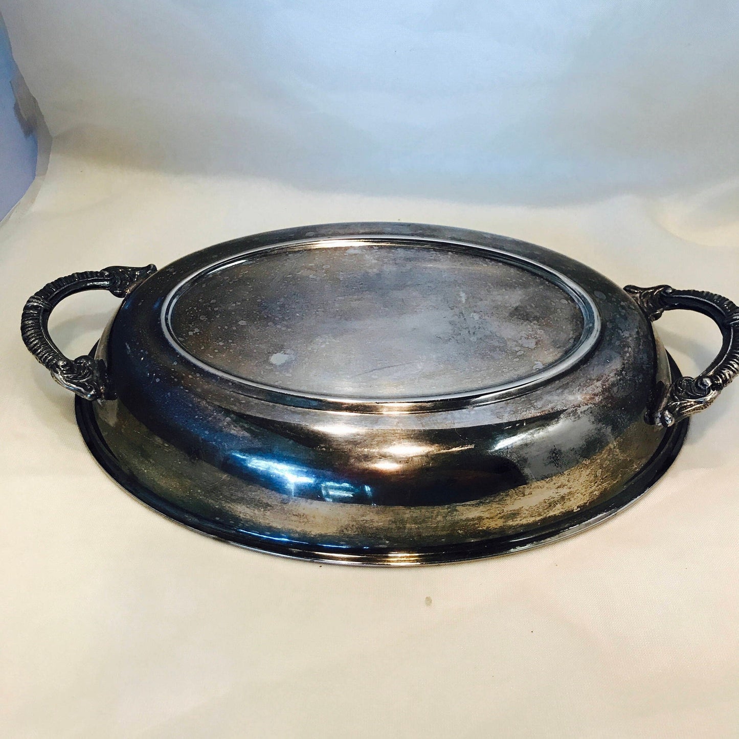 Vintage oval silverplate tray
