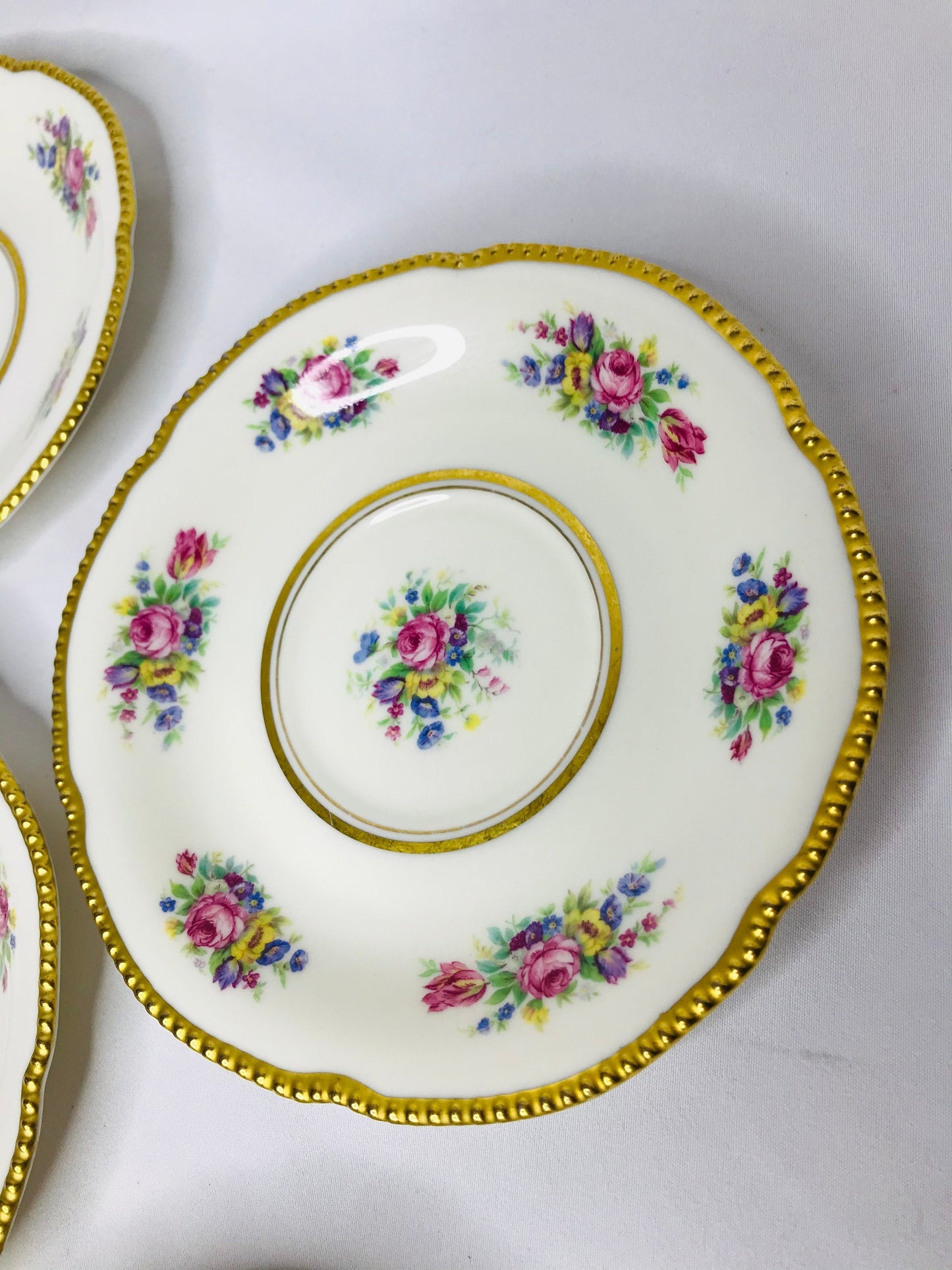 Castleton china castleton rose tea cups & saucer - set 8 cups and 6 saucers