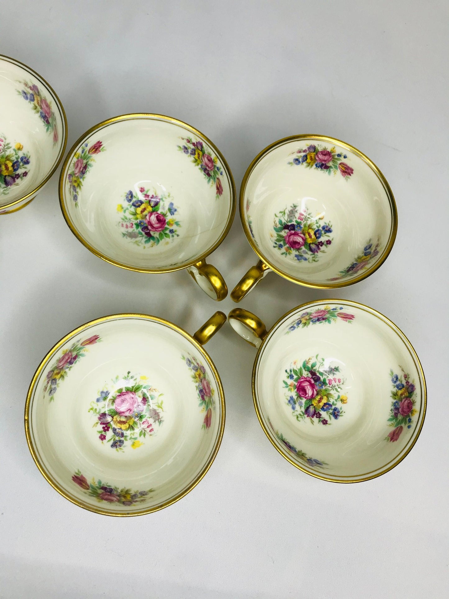 Castleton china castleton rose tea cups & saucer - set 8 cups and 6 saucers