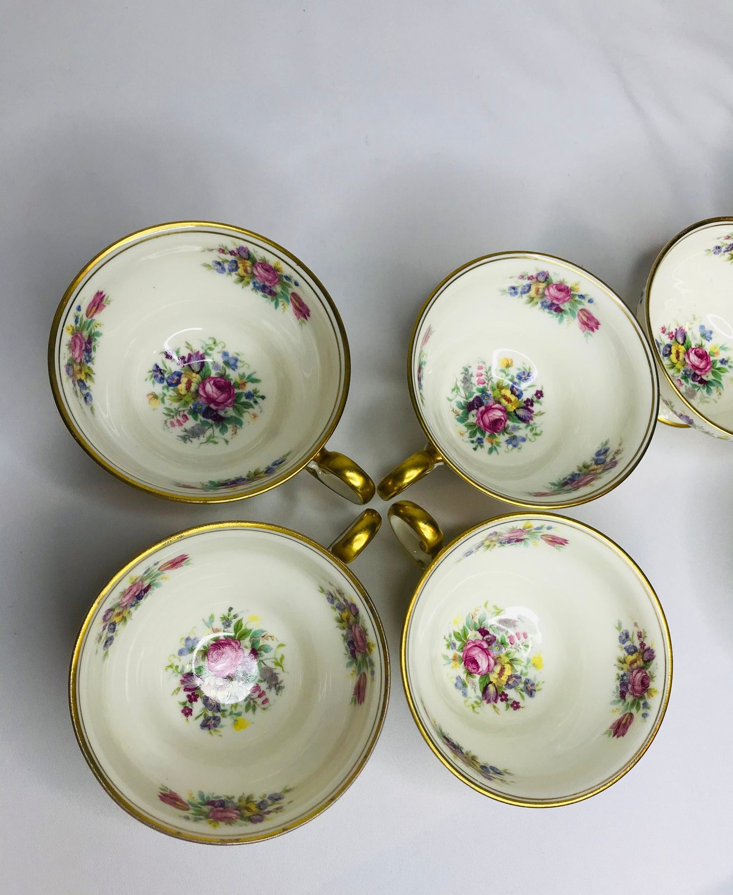 Castleton china castleton rose tea cups & saucer - set 8 cups and 6 saucers
