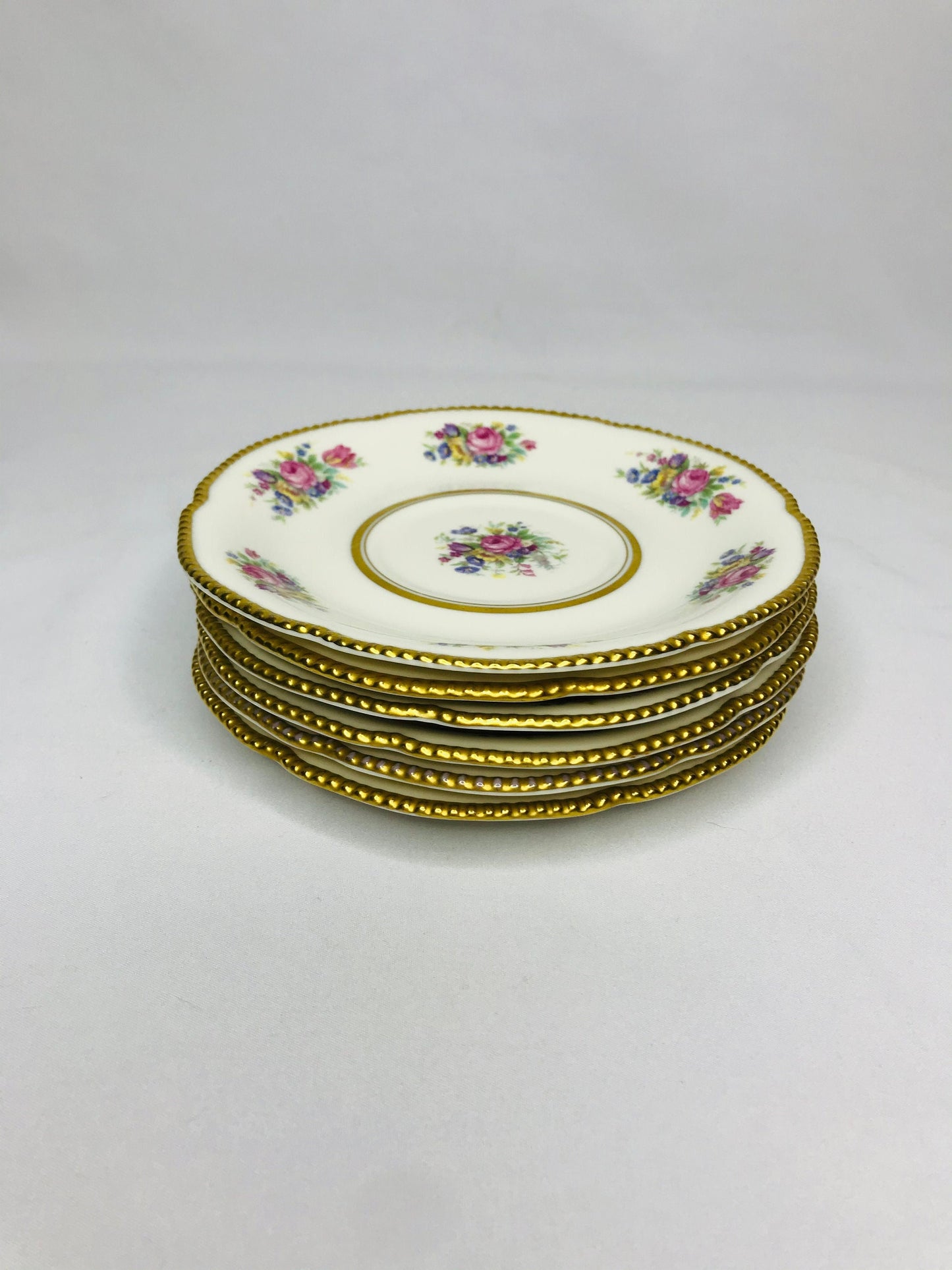Castleton china castleton rose tea cups & saucer - set 8 cups and 6 saucers