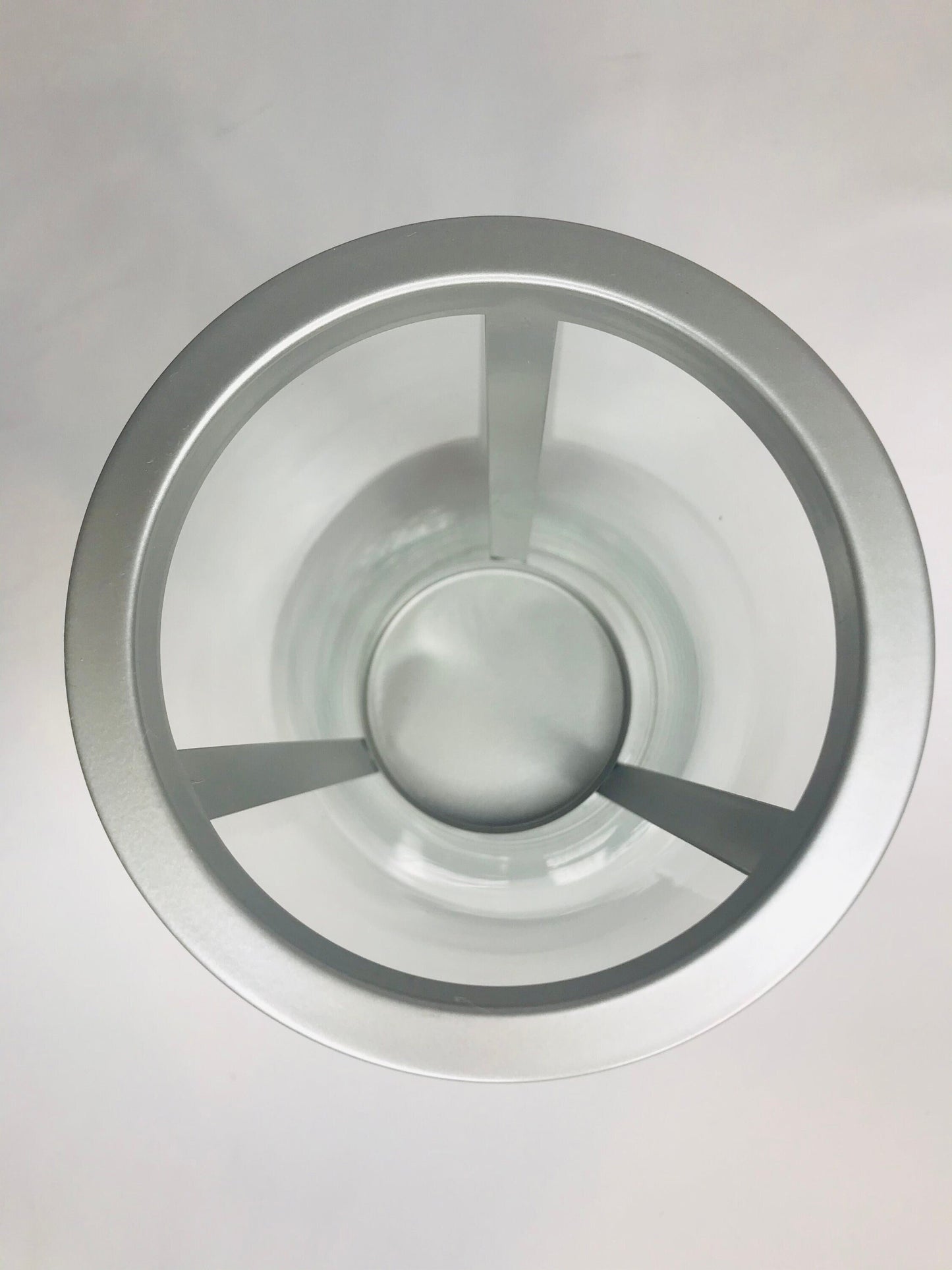 Glass & metal cylinder tea light candle holder