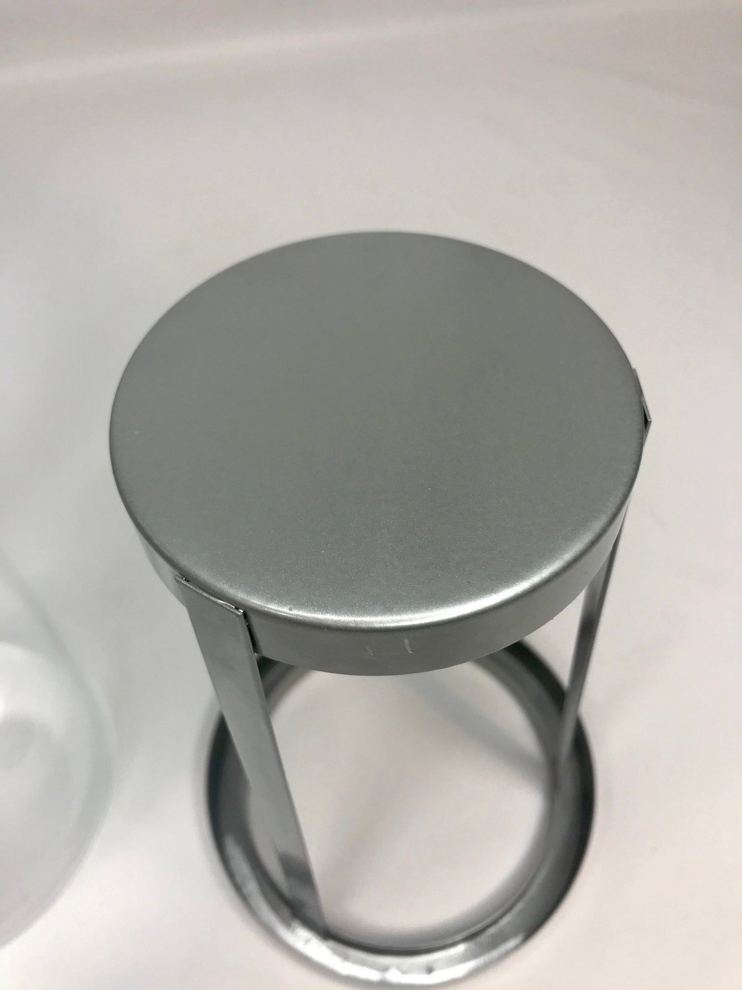 Glass & metal cylinder tea light candle holder