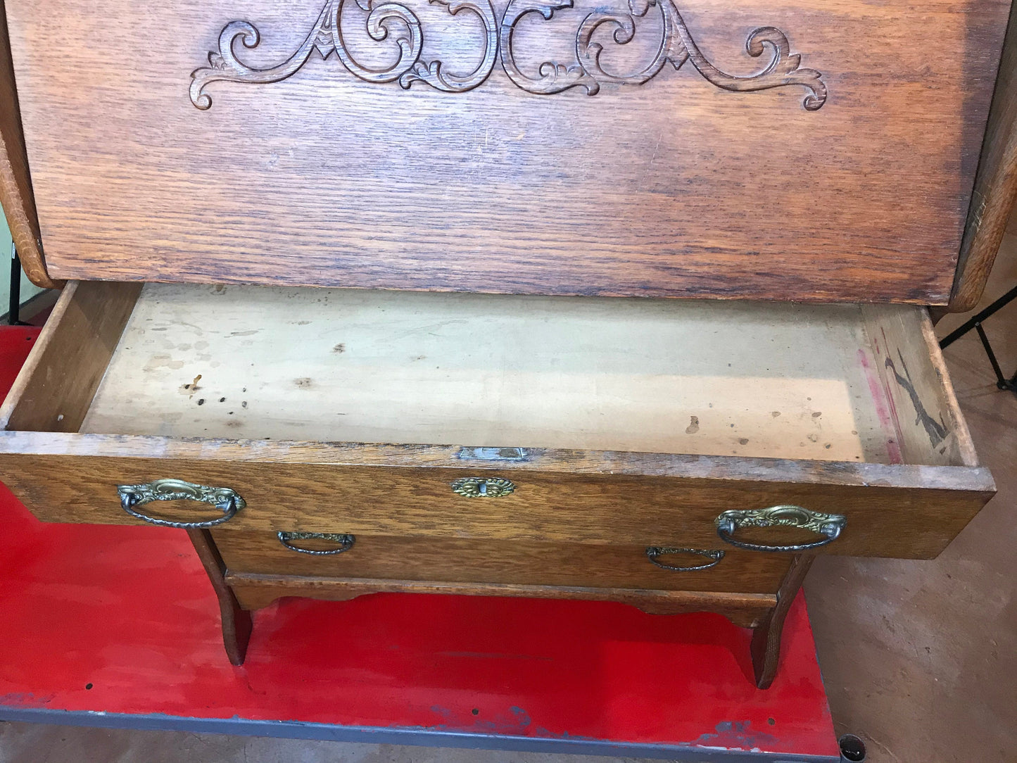 Antique Larkan Soap Co. Wooden Drop Down Secretary Desk **