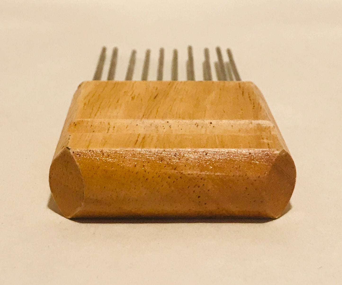 Vintage stainless steel wooden handle onion holder