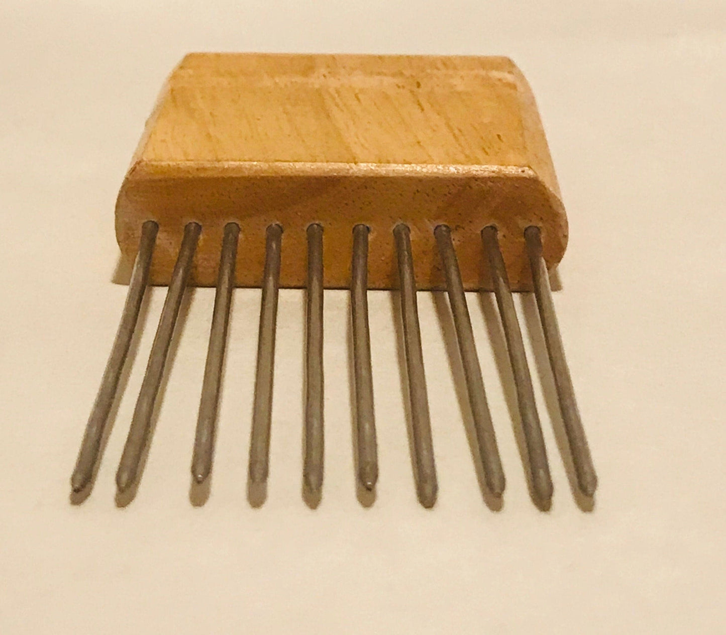 Vintage stainless steel wooden handle onion holder
