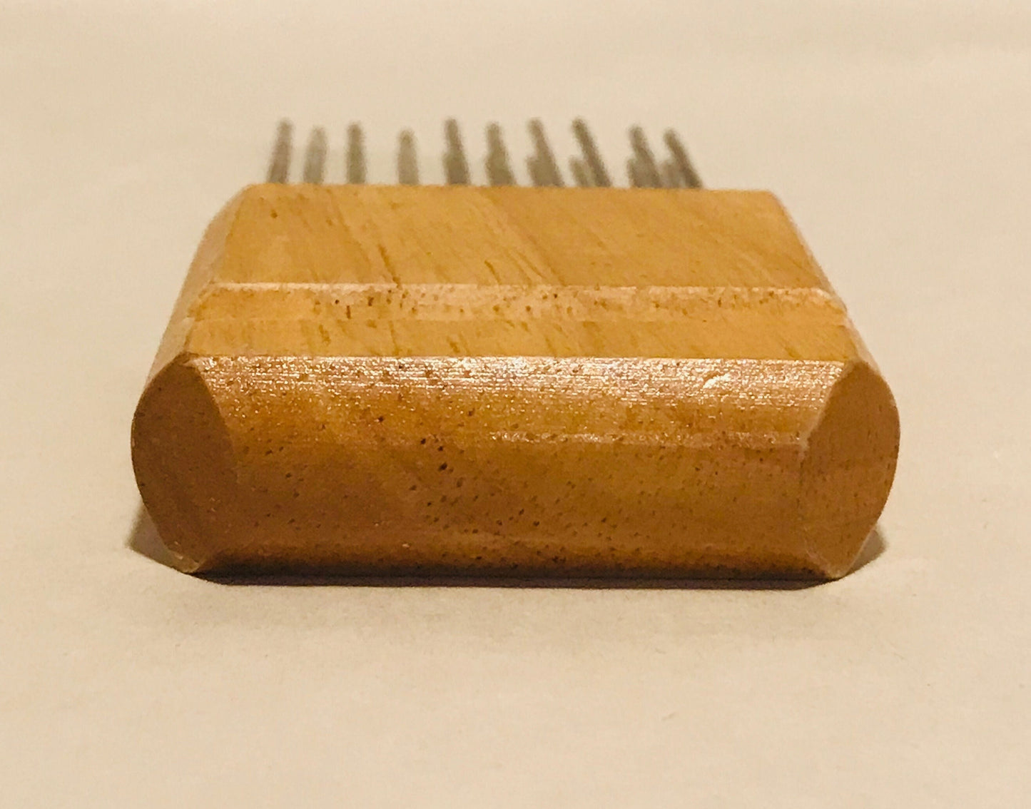 Vintage stainless steel wooden handle onion holder