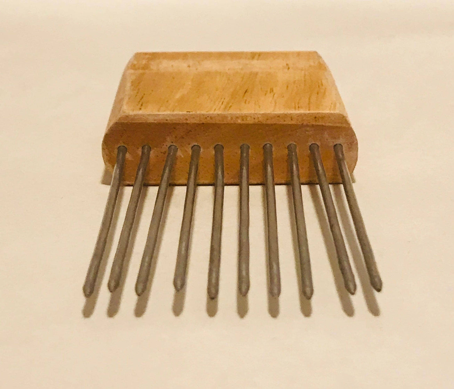 Vintage stainless steel wooden handle onion holder