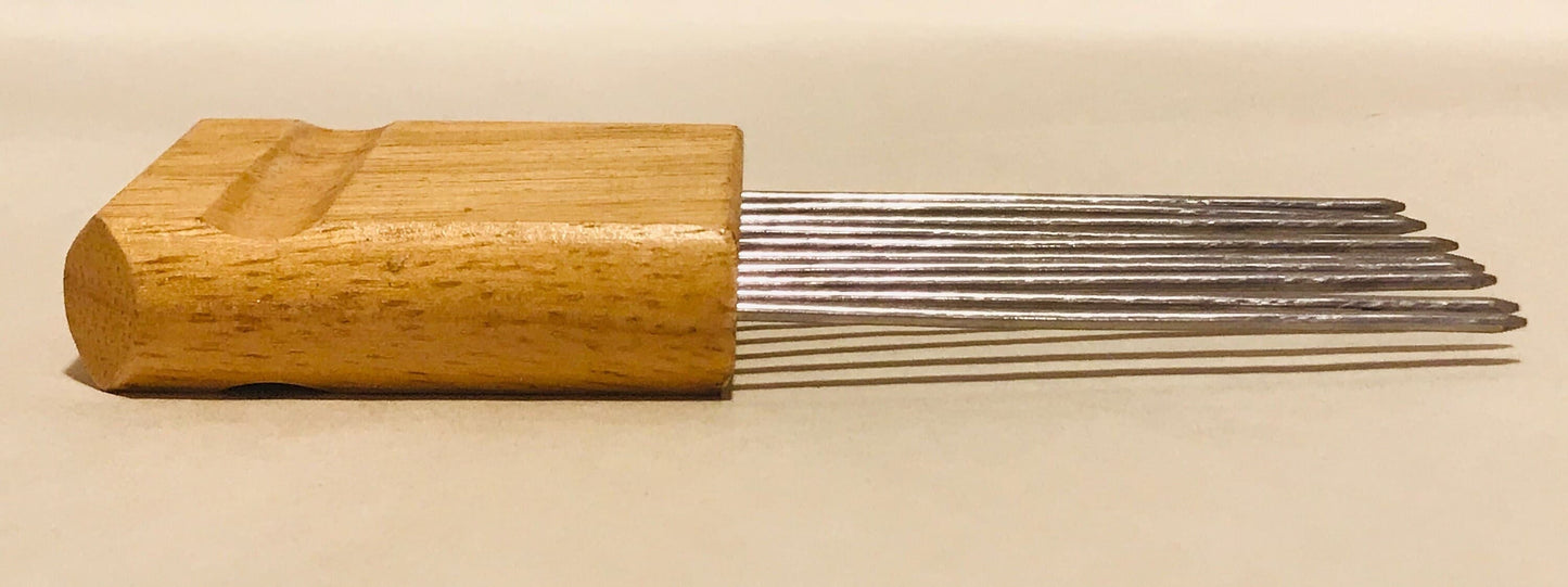 Vintage stainless steel wooden handle onion holder