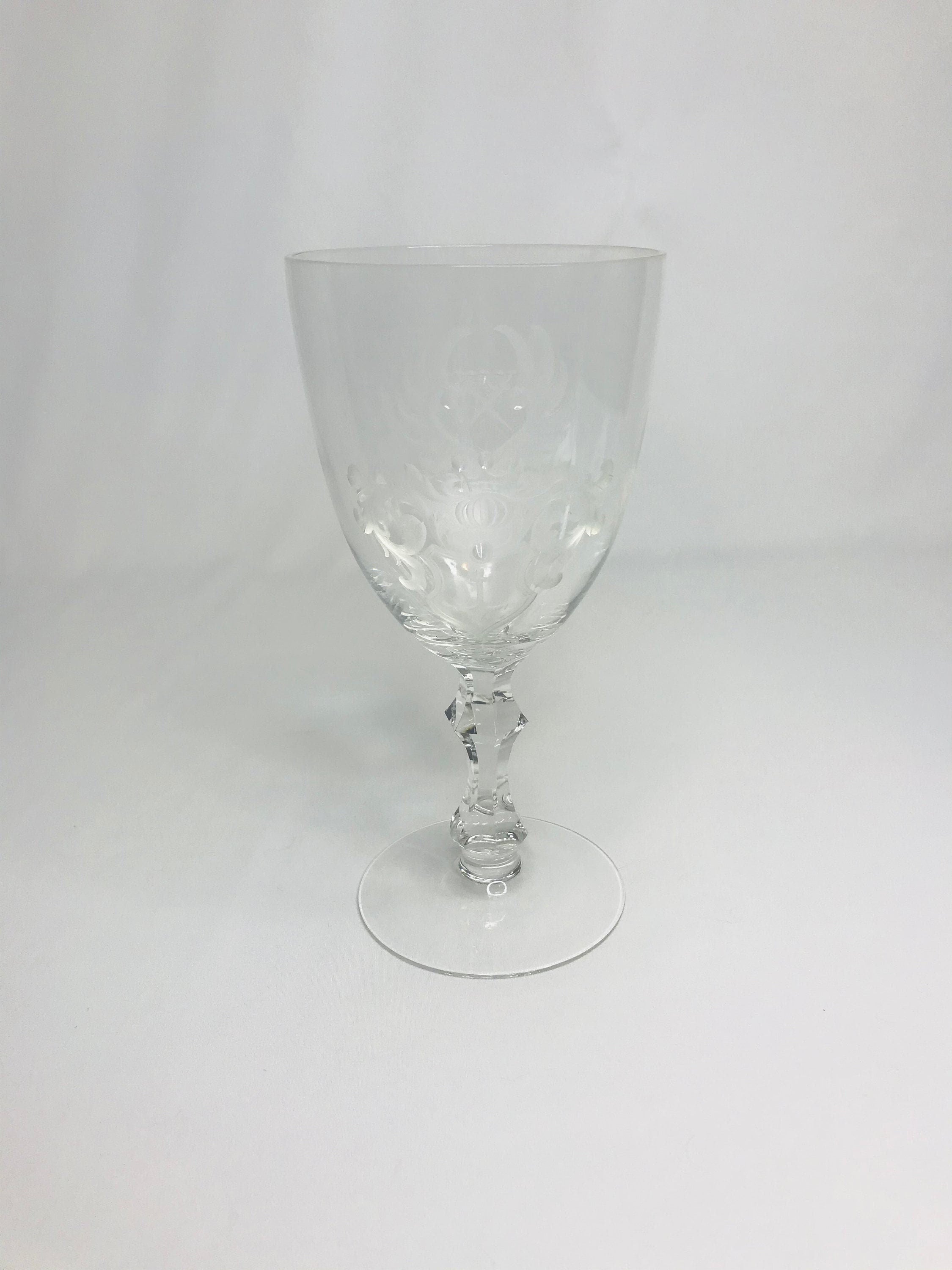 Etched Large Wine Glasses