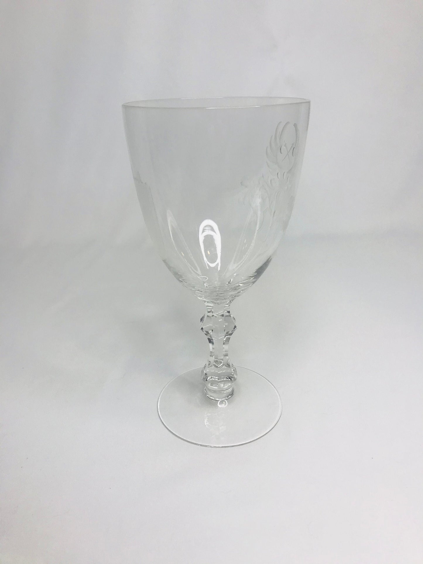 Burgverein v königstein large etched wine glass