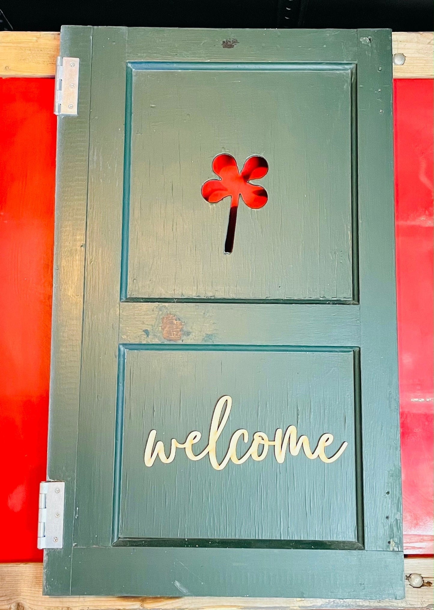 Unfinished wooden cut-out welcome sign/art decor/crafting