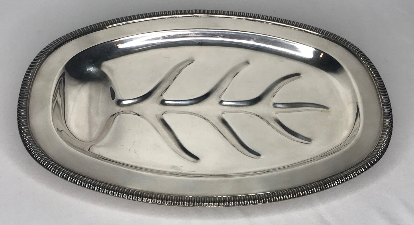 Crescent silver footed meat platter/tray silver plated e.p.n.s. 3346