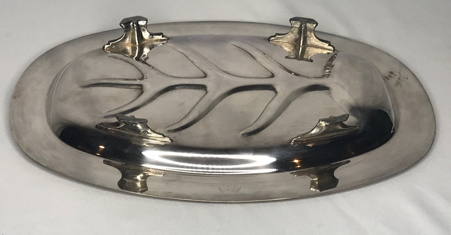 Crescent silver footed meat platter/tray silver plated e.p.n.s. 3346