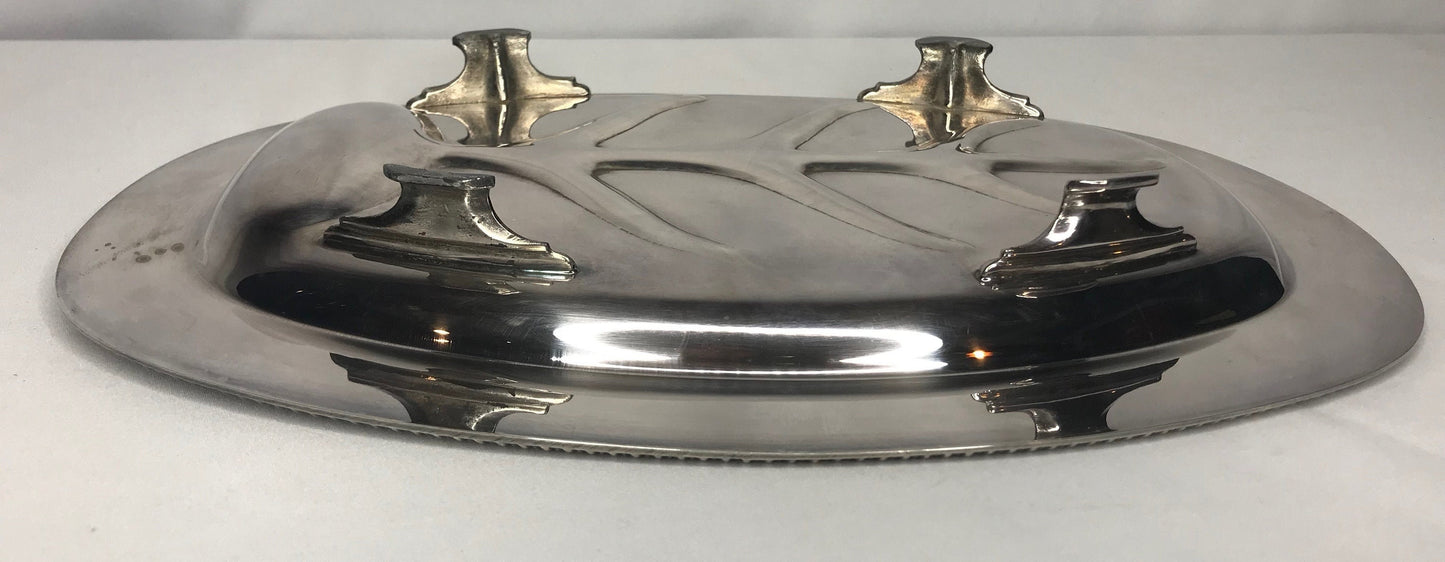 Crescent silver footed meat platter/tray silver plated e.p.n.s. 3346