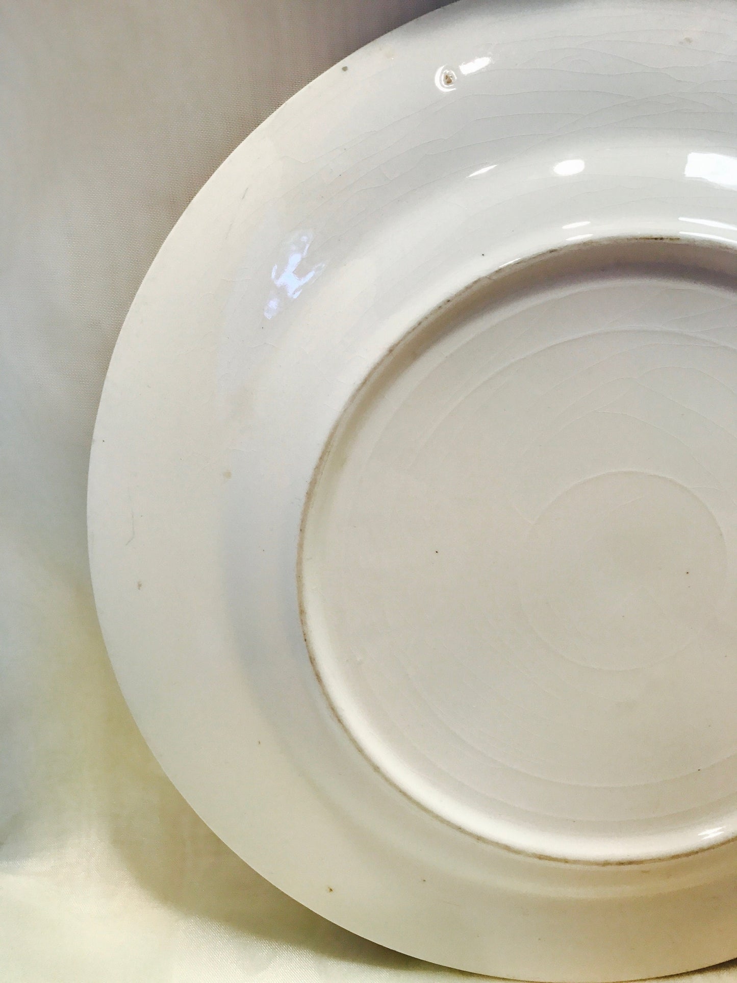 Gold trim needlepoint china plate