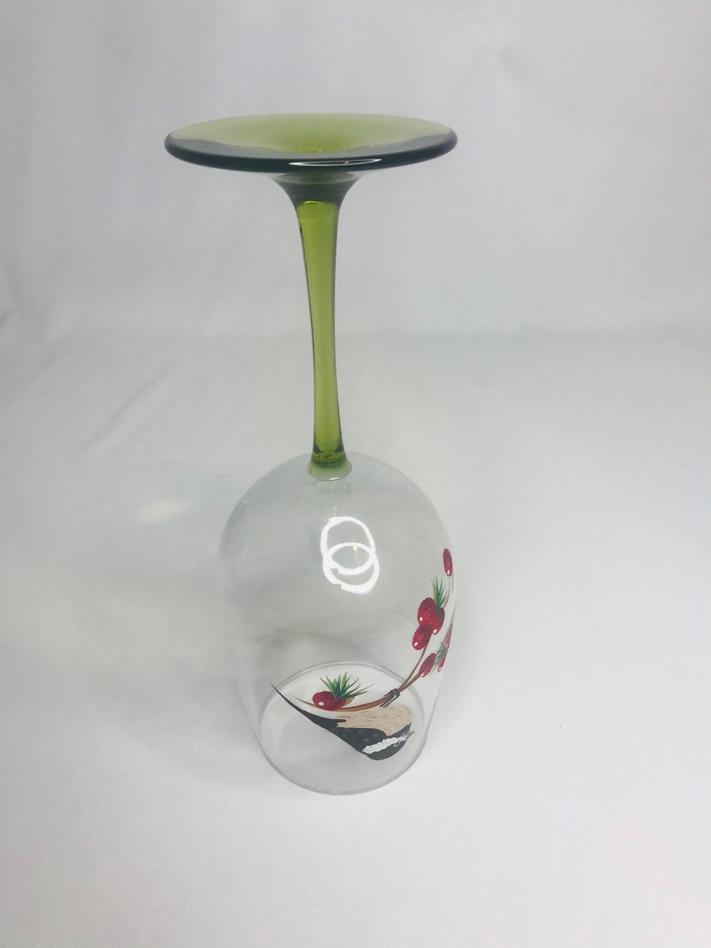 Hand-painted chickadee wine/water/juice glass by sms