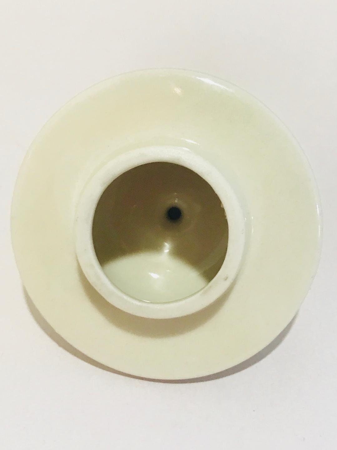 Flowered porcelain ginger jar vase/urn with gold trim