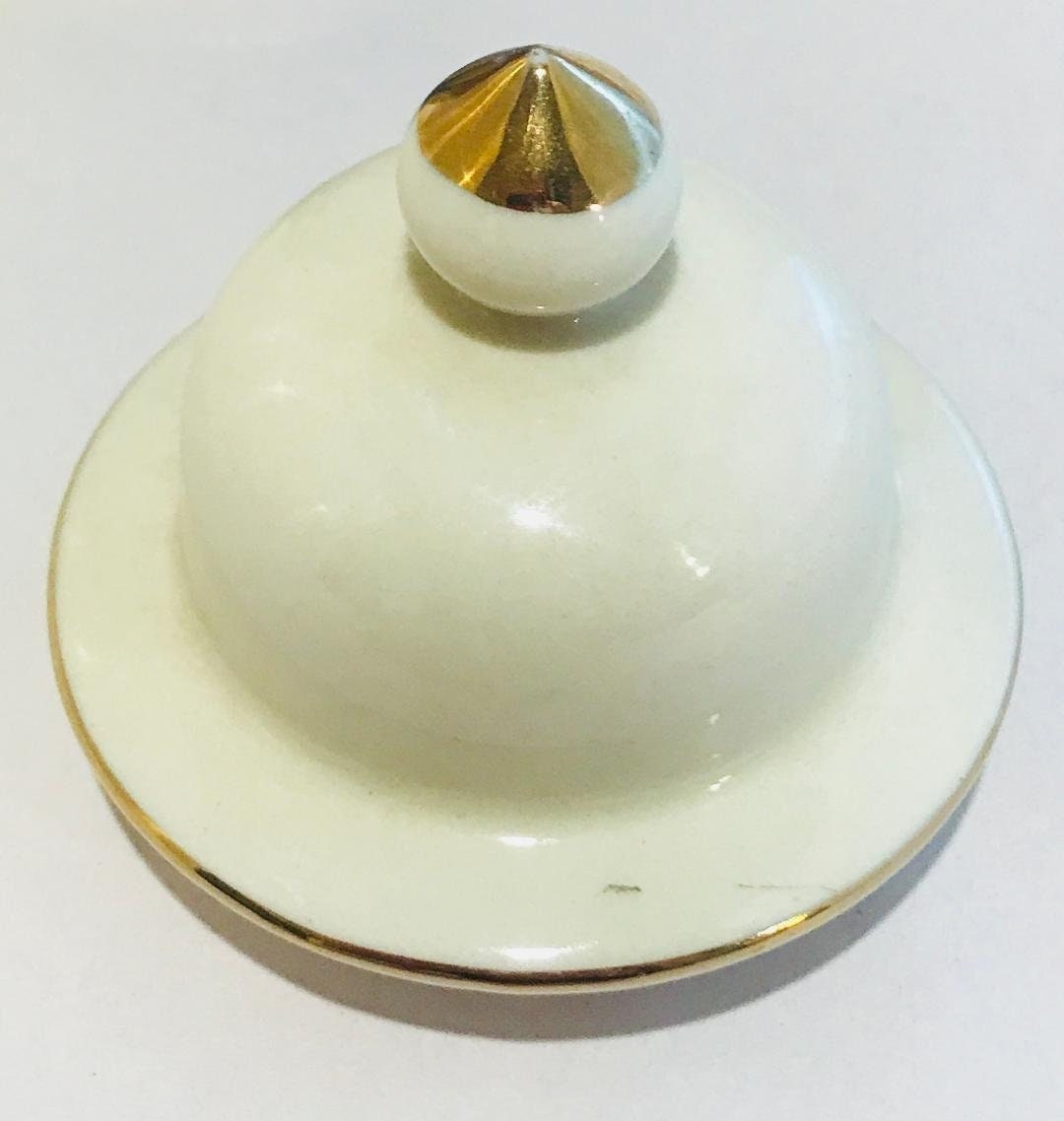 Flowered porcelain ginger jar vase/urn with gold trim