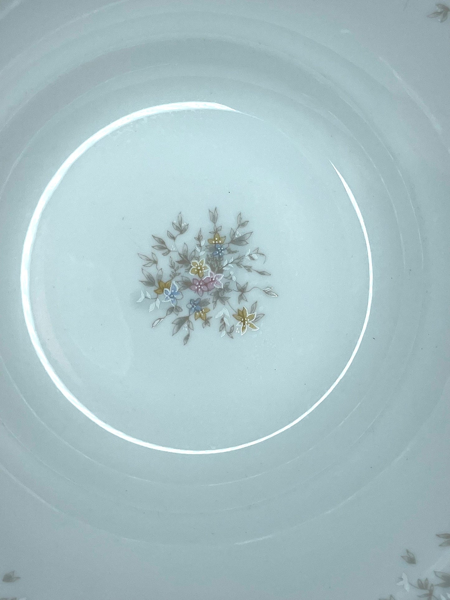 Johann Haviland Flower Splendor Bavaria Germany Platinum Rimmed Serving Bowl