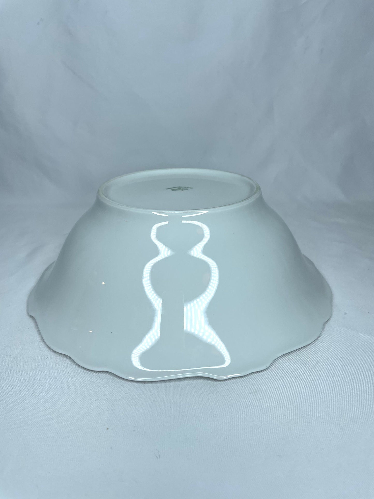 Johann Haviland Flower Splendor Bavaria Germany Platinum Rimmed Serving Bowl